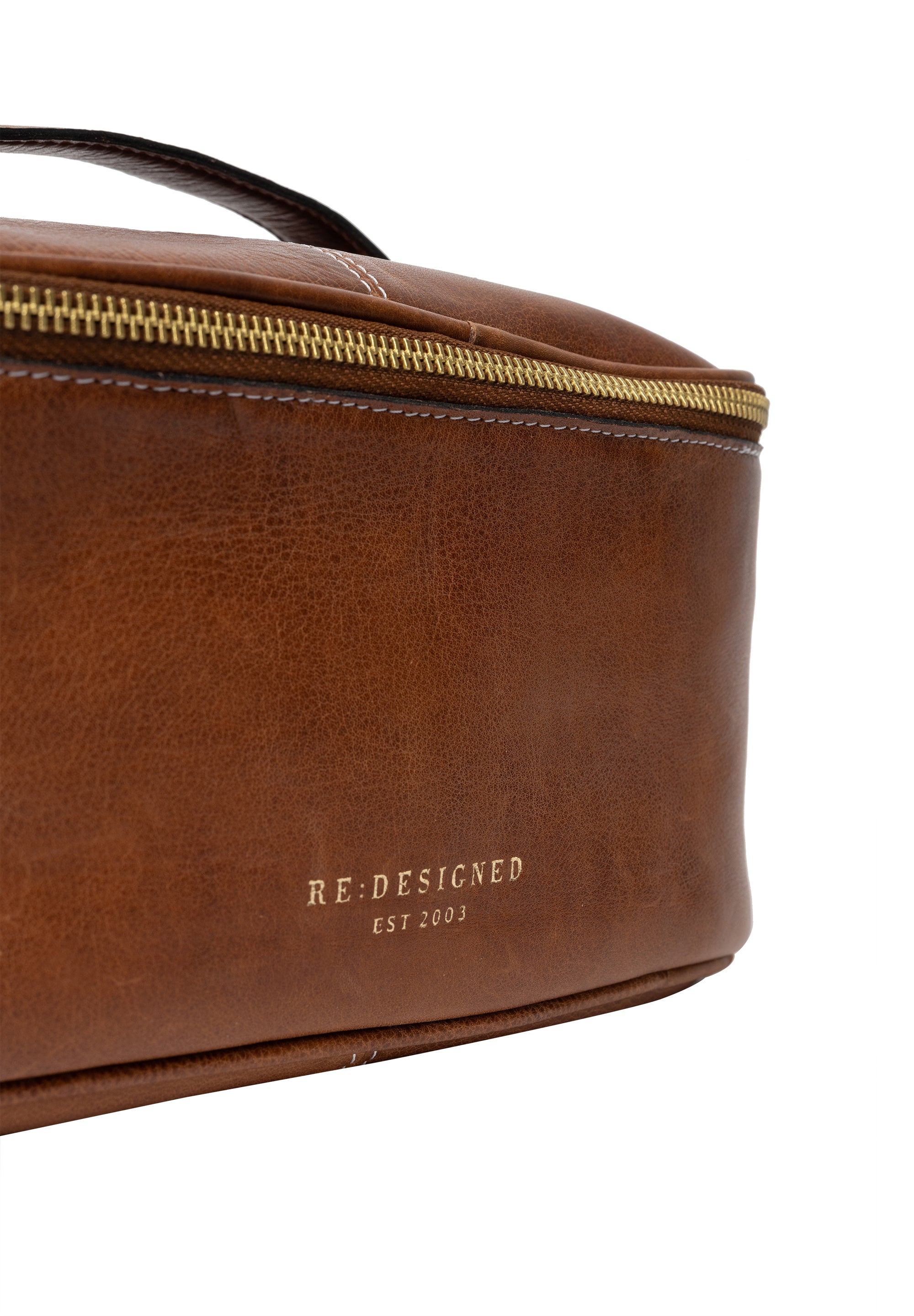 Toalettveske | Stor | Skinn | Walnut | Helga Big Toilet Bag