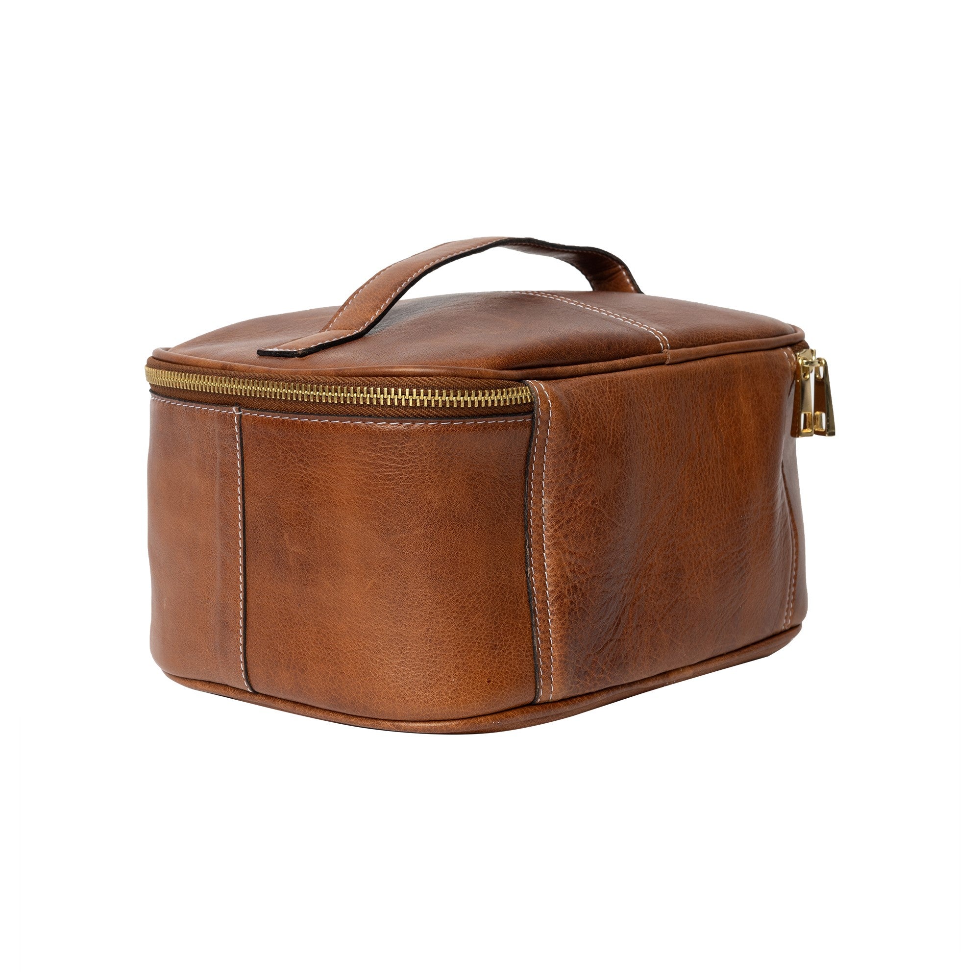 Toalettveske | Stor | Skinn | Walnut | Helga Big Toilet Bag