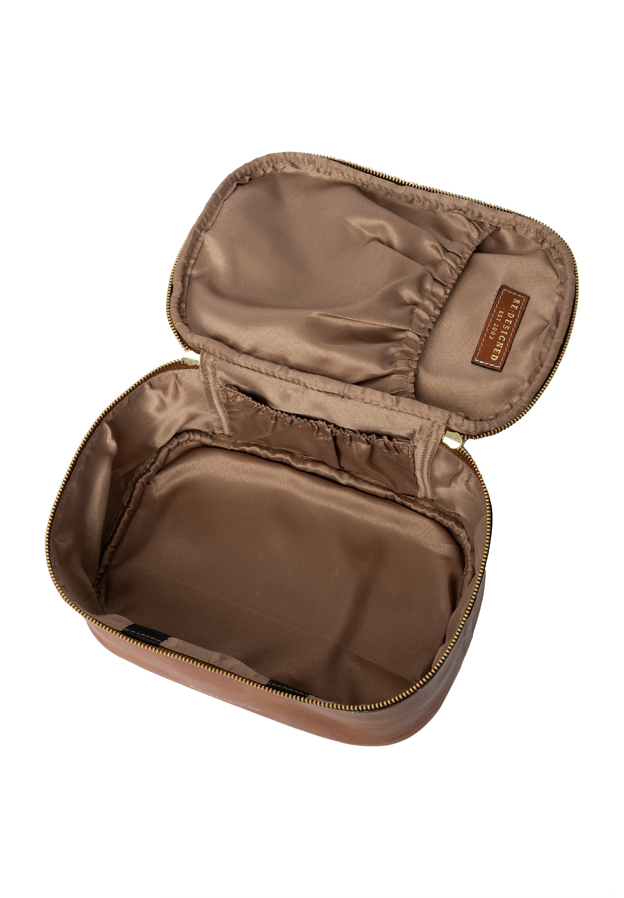 Toalettveske | Stor | Skinn | Walnut | Helga Big Toilet Bag