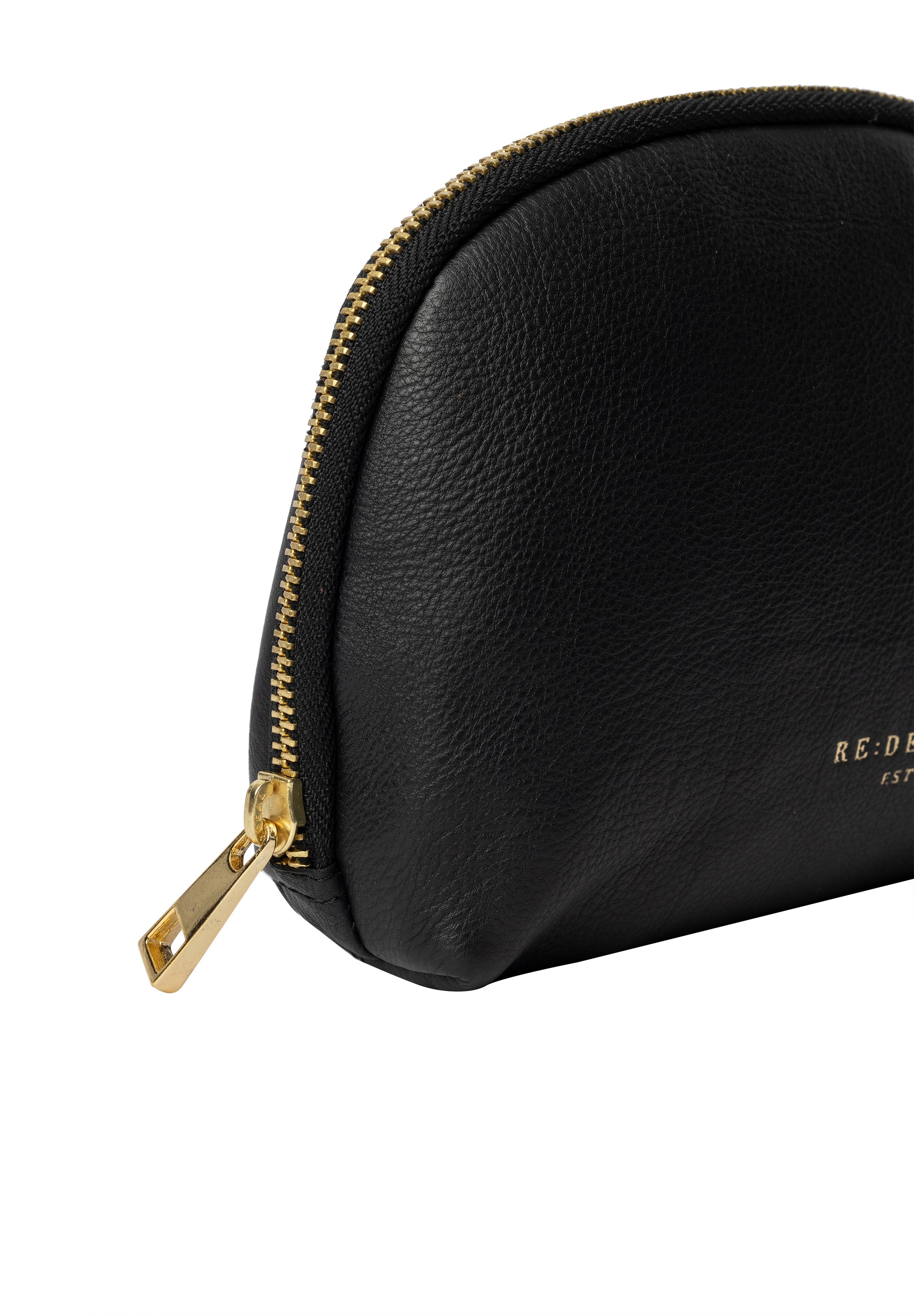 Sminkemappe | Skinn | Liten | Sort | Hoshi Clutch