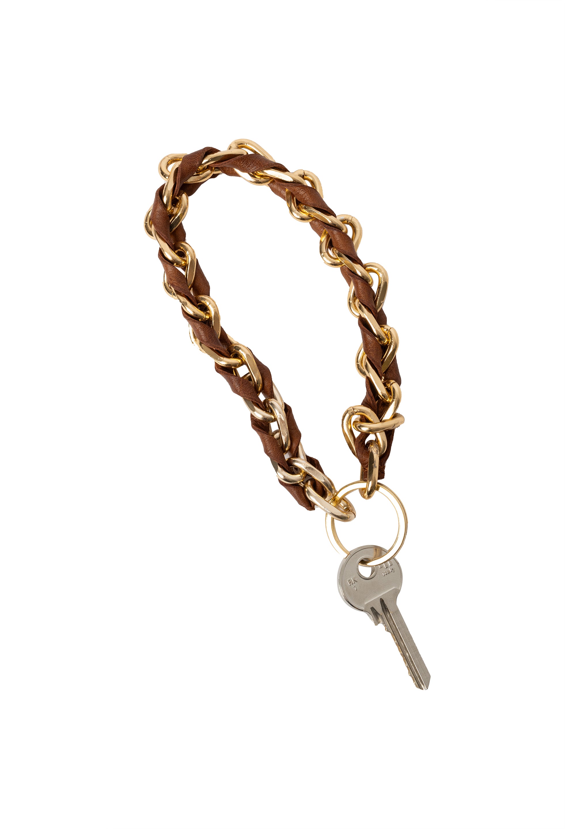 Nøkkelring | Skinn | Walnut/Gull | Hessa Keyhanger