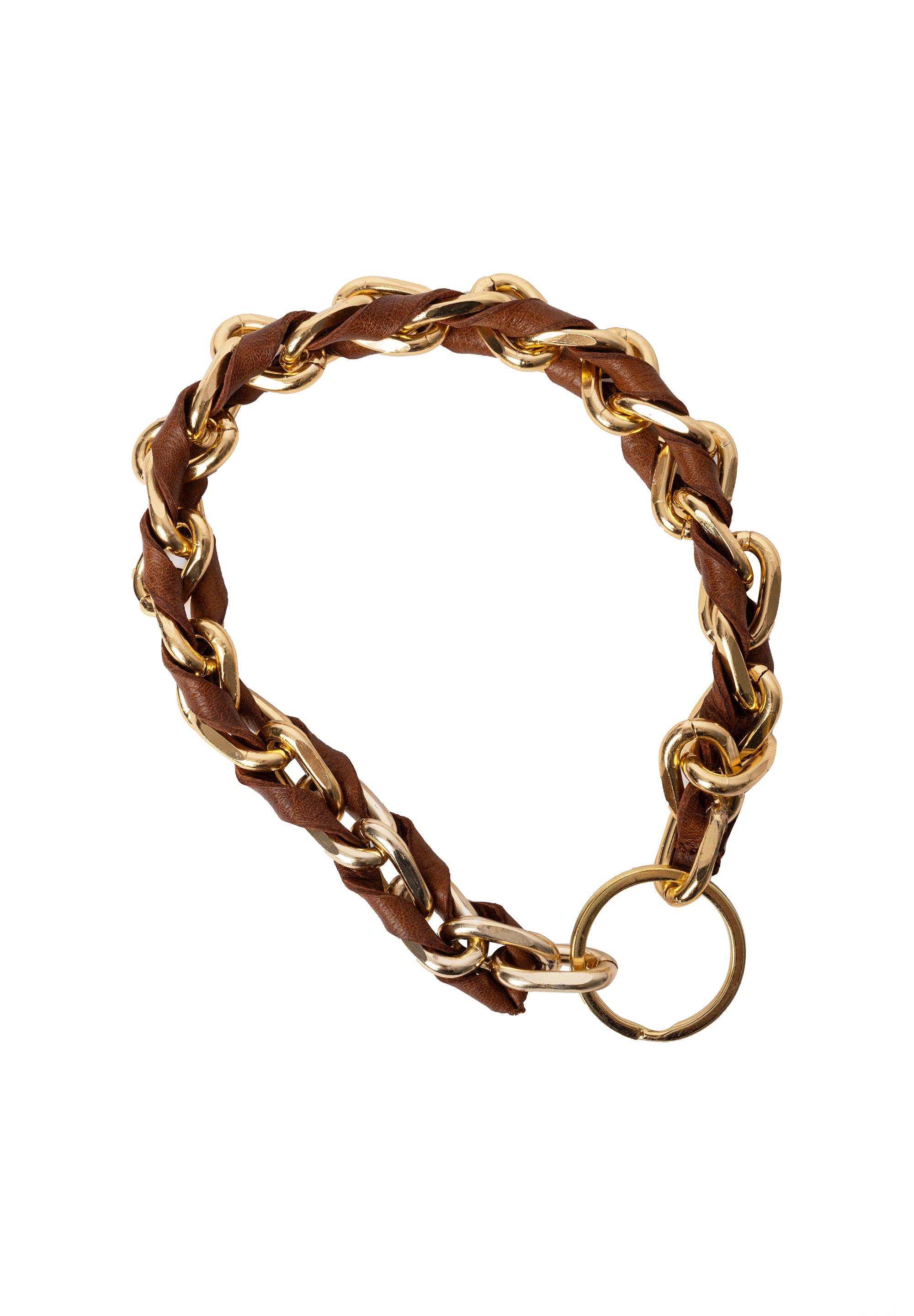 Nøkkelring | Skinn | Walnut/Gull | Hessa Keyhanger