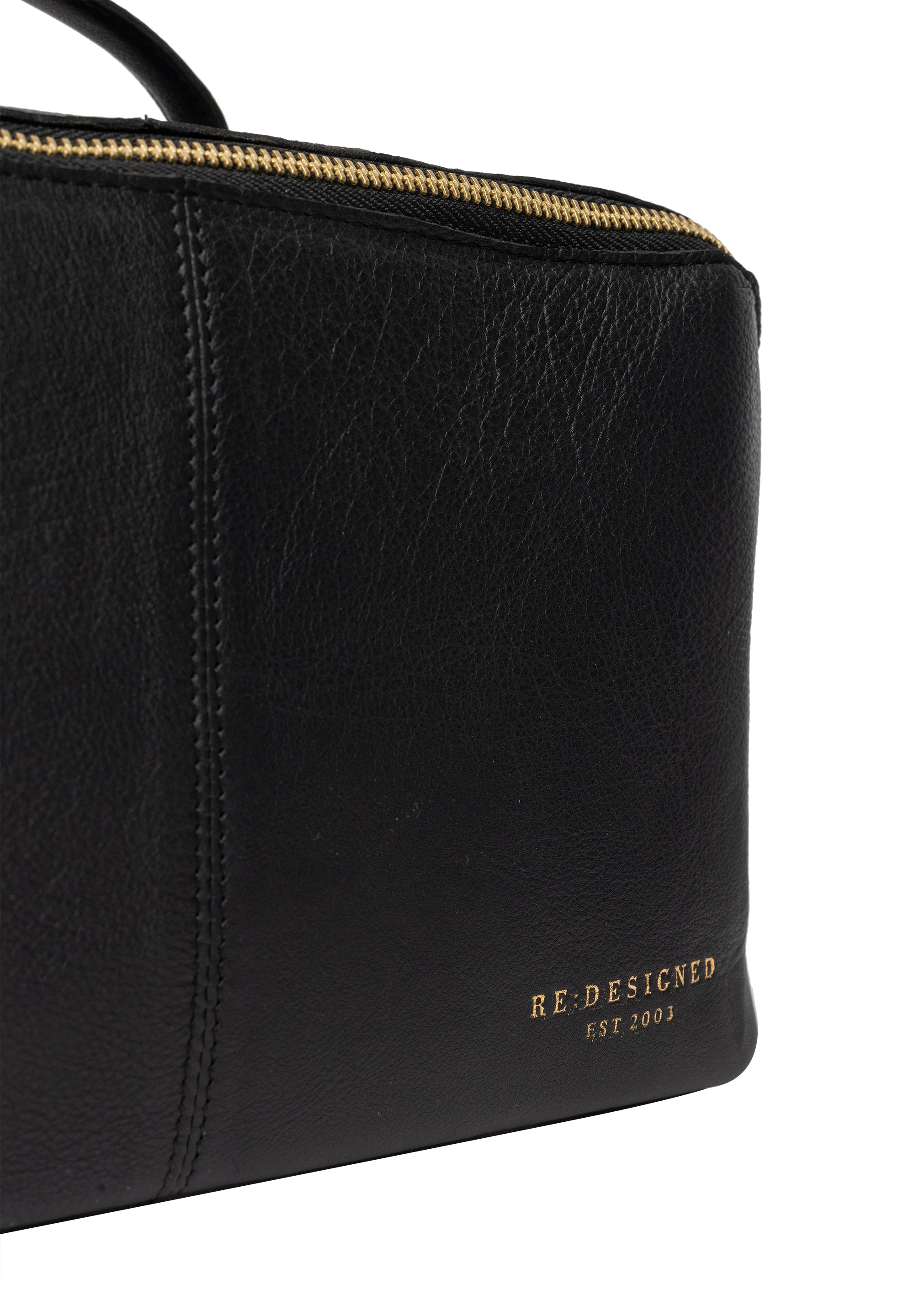 Toalettveske | Skinn | Stor | Sort/Gull | Halima Big Toilet Bag