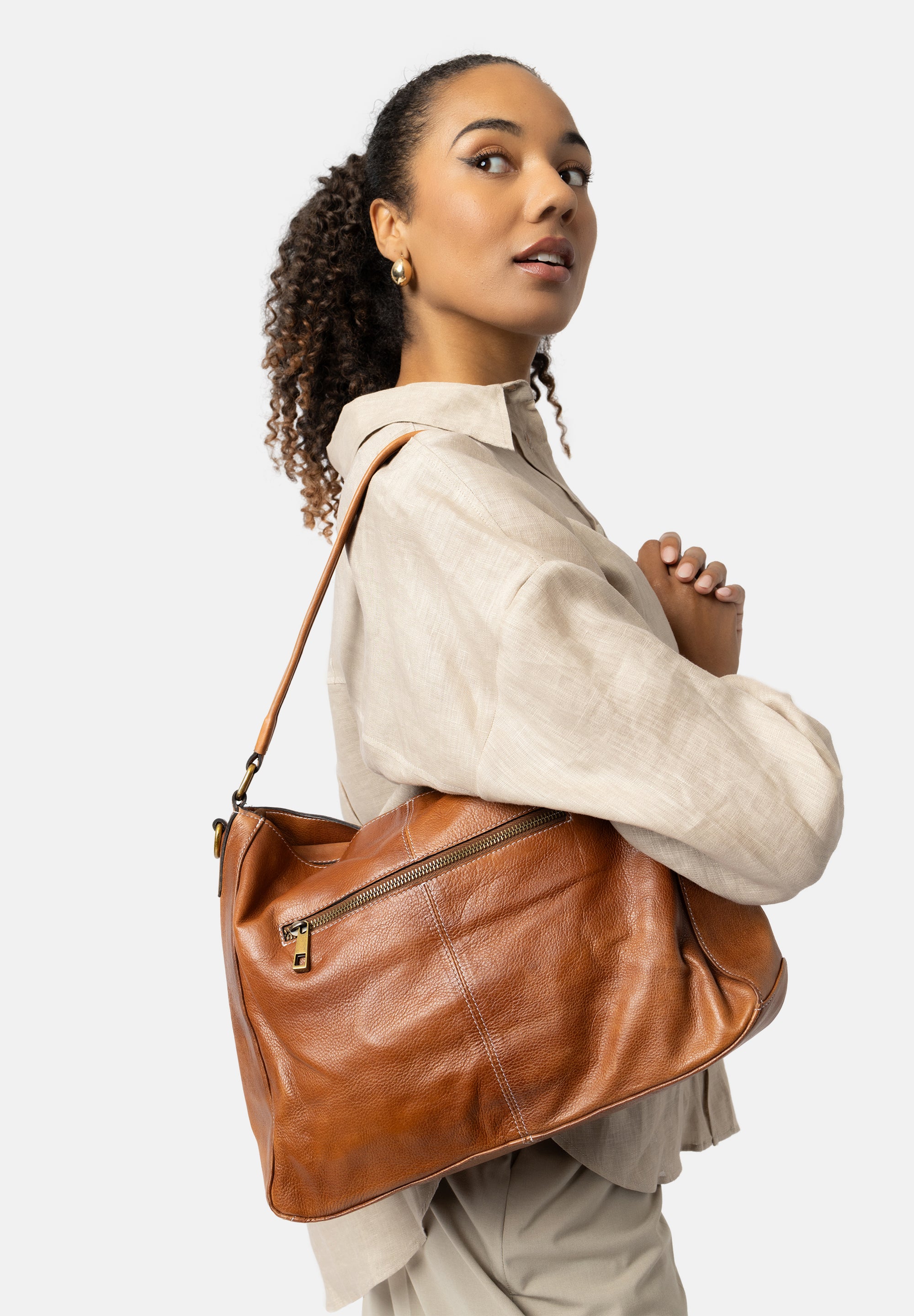 Skulderveske | Walnut | To avtagbare reimer | Lise Big Bag