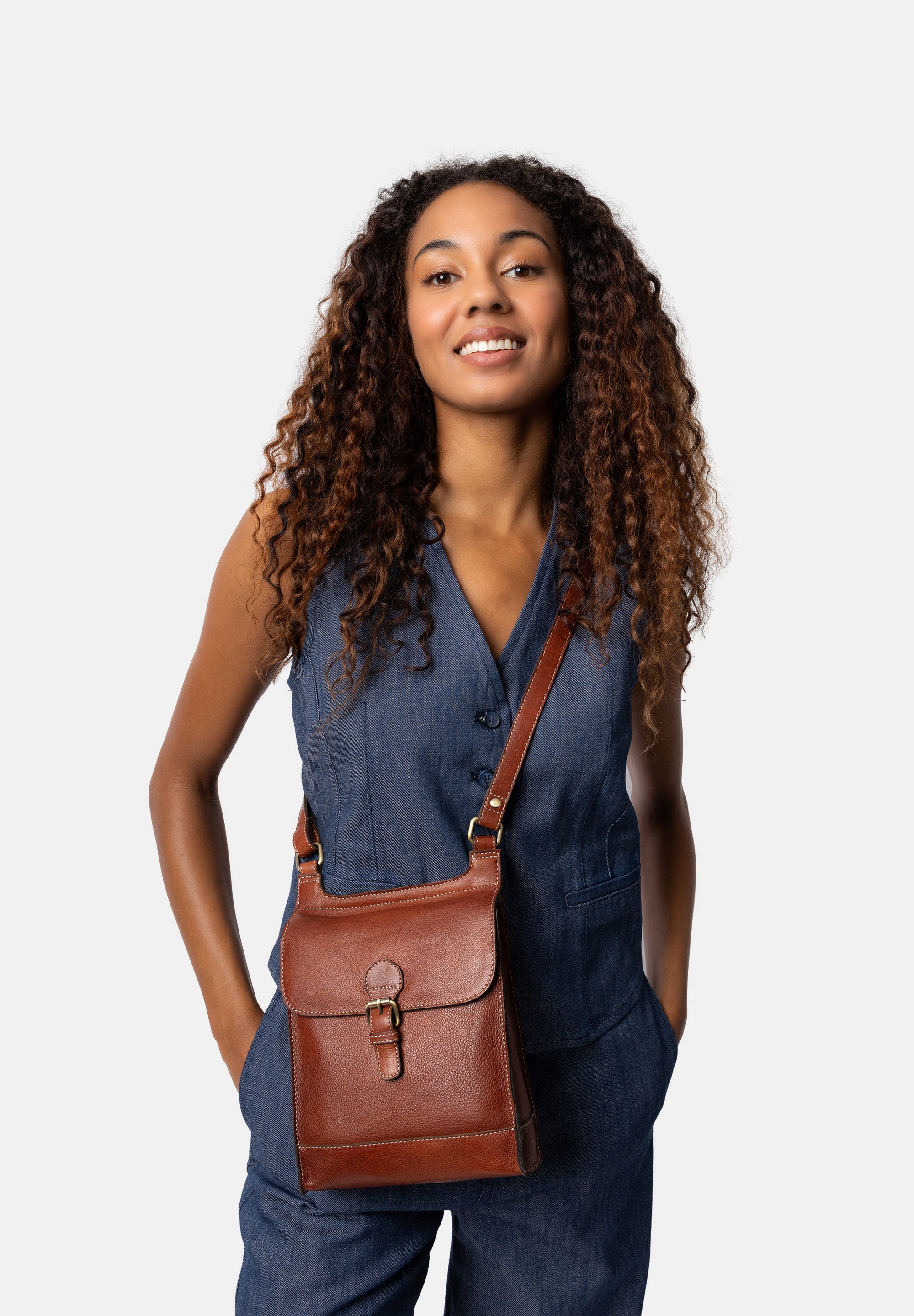 Crossbody | Skinnveske | Cognac | Jeane Big