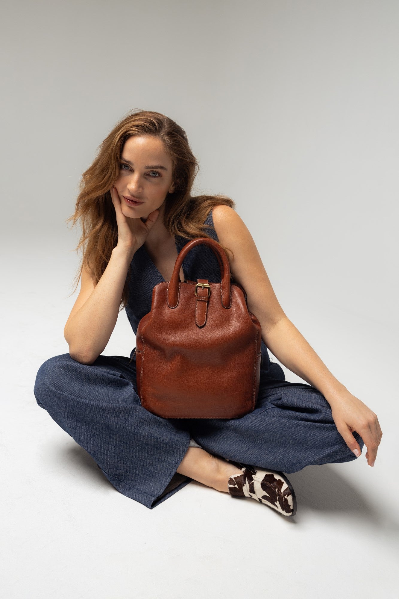 Skinnsekk | Cognac | Jeane Backpack