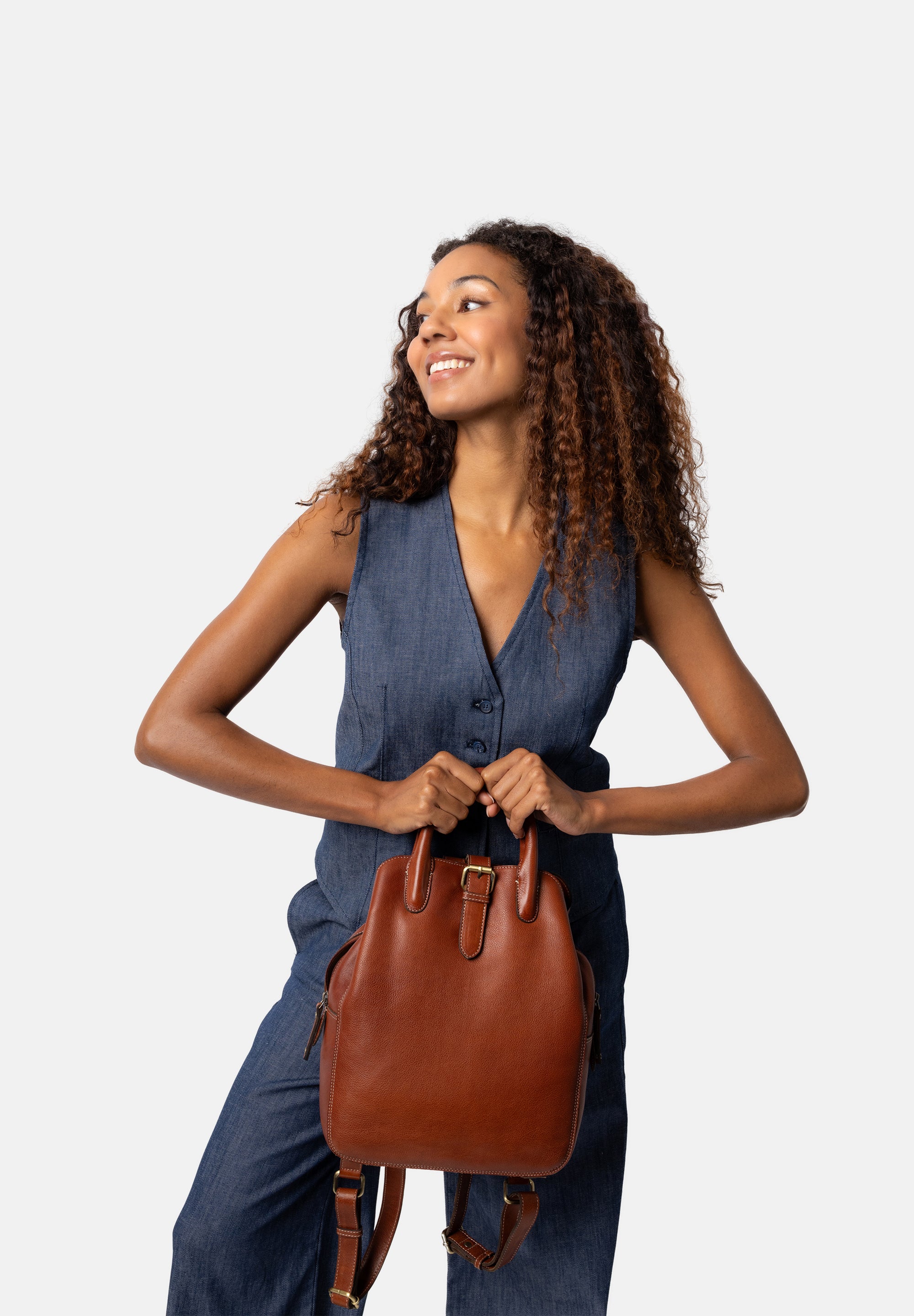 Skinnsekk | Cognac | Jeane Backpack