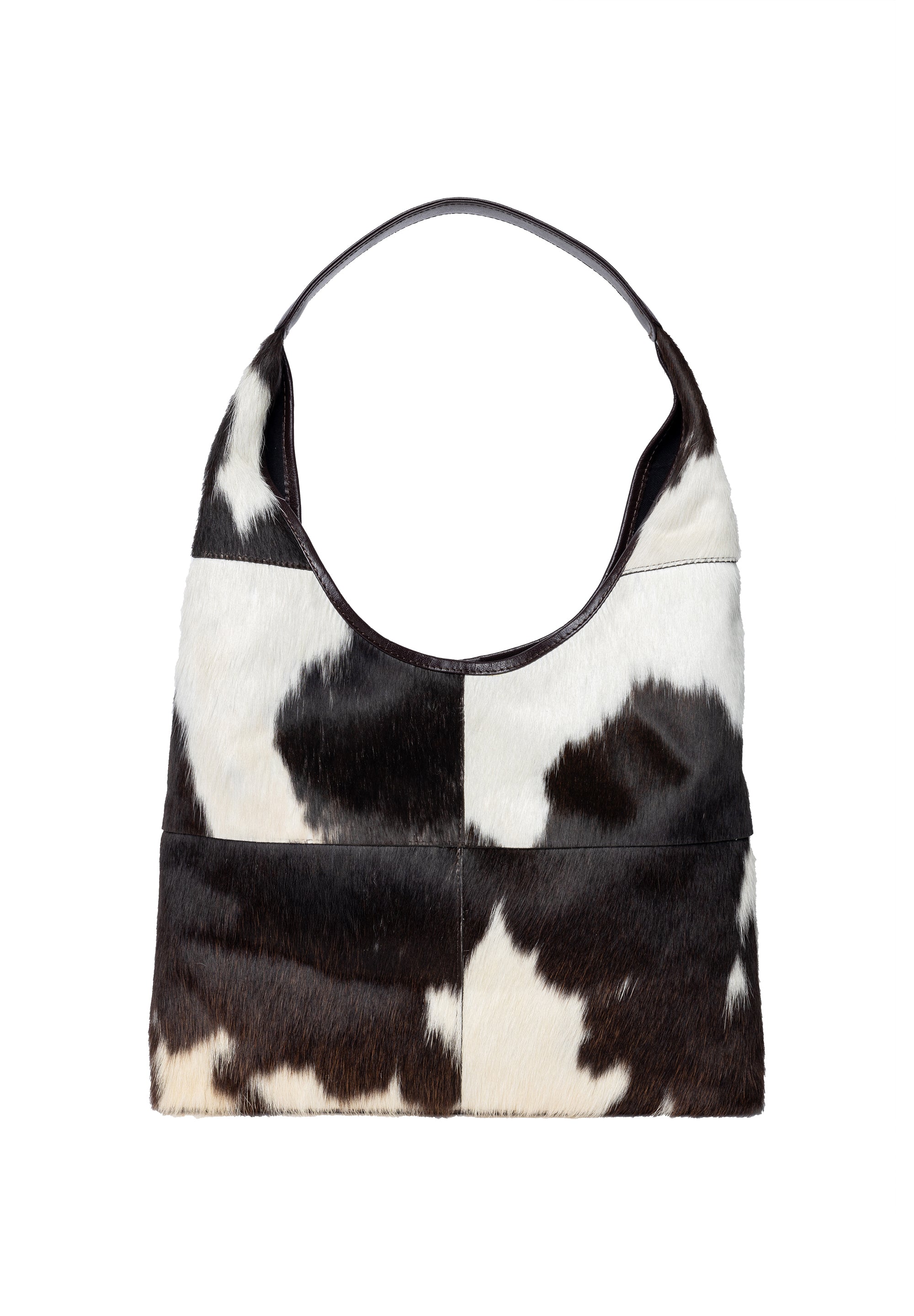 Skulderveske | Brun/hvit | Ku-Skinn | Jia Big