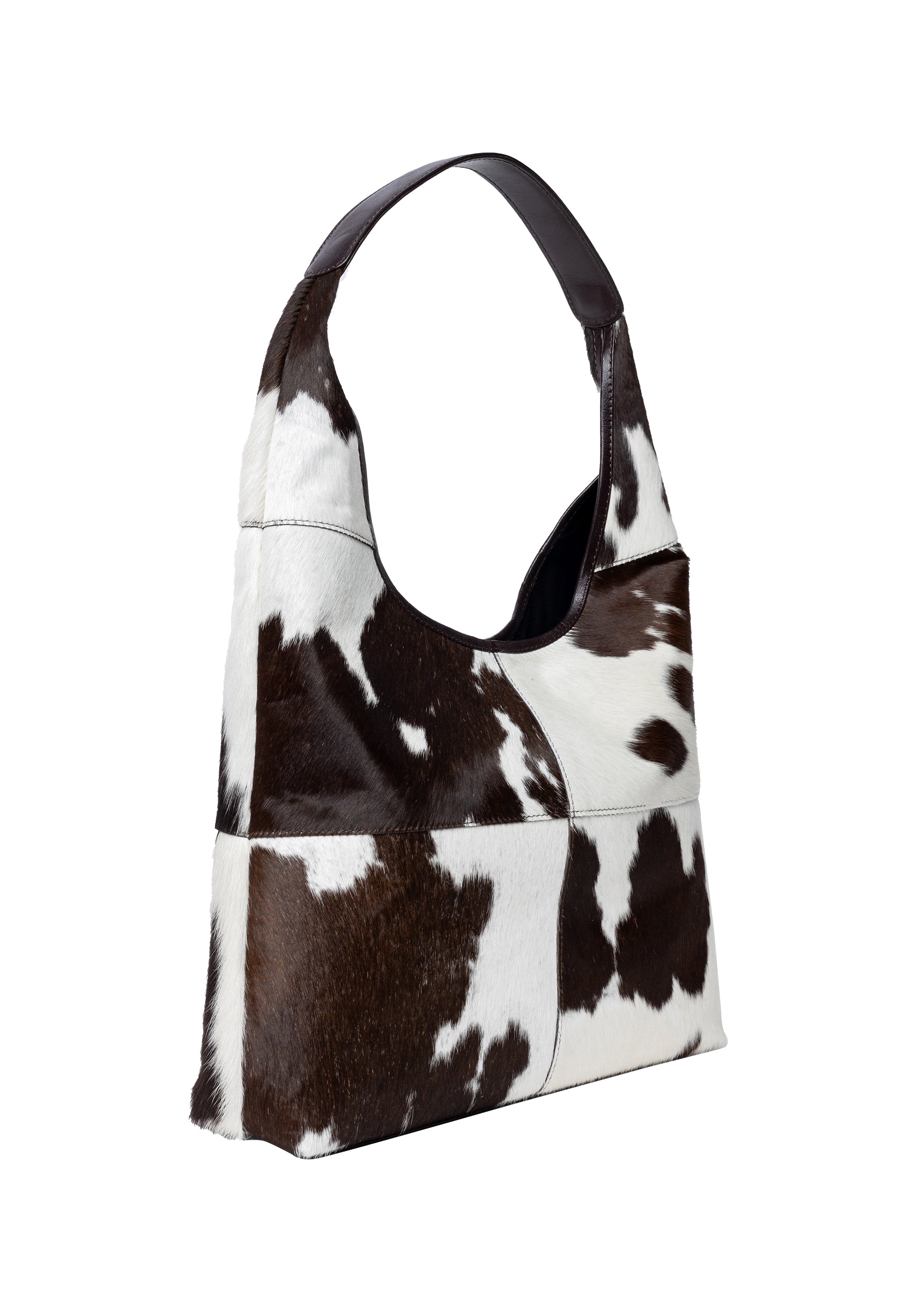 Skulderveske | Brun/hvit | Ku-Skinn | Jia Big