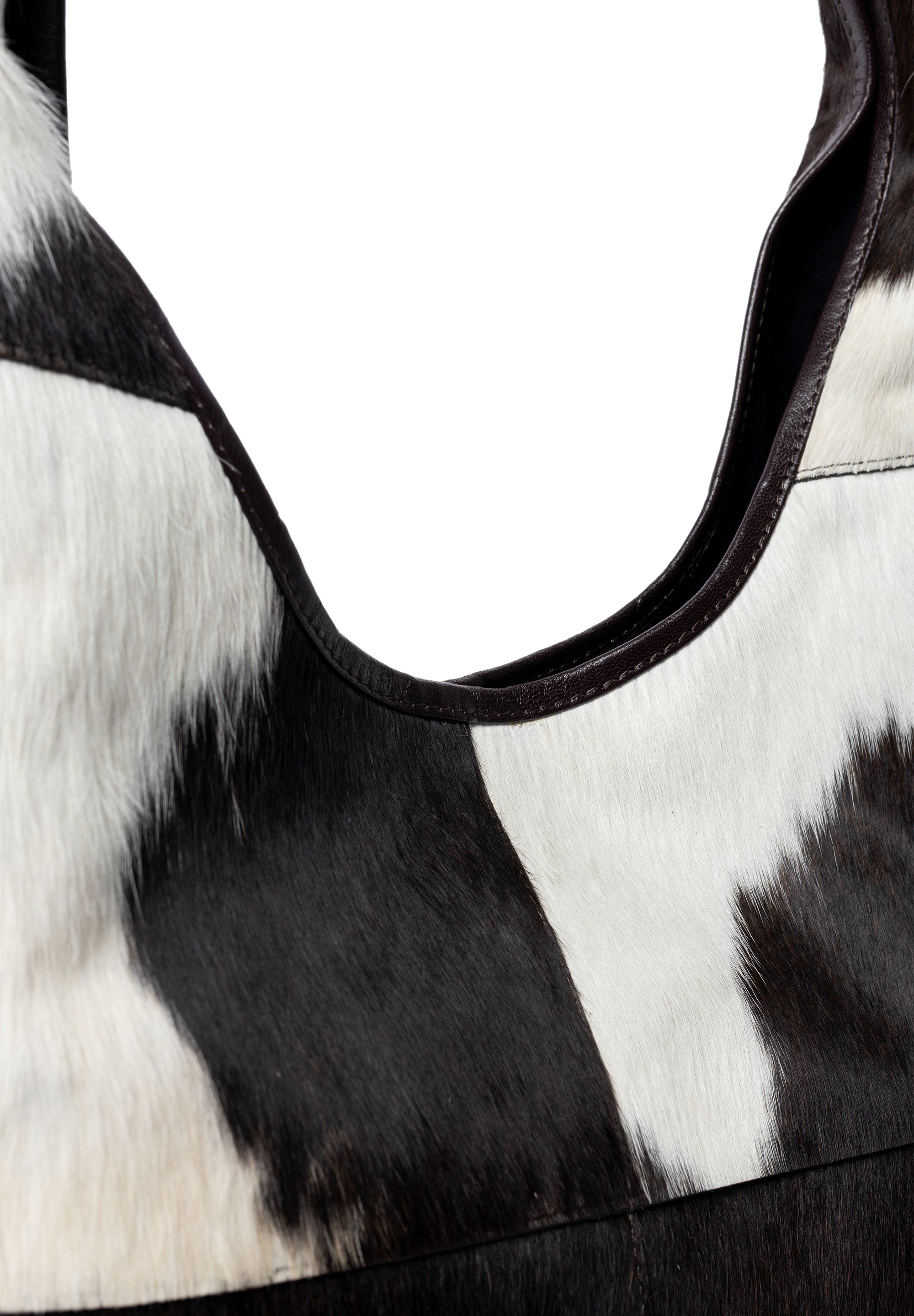 Skulderveske | Brun/hvit | Ku-Skinn | Jia Big