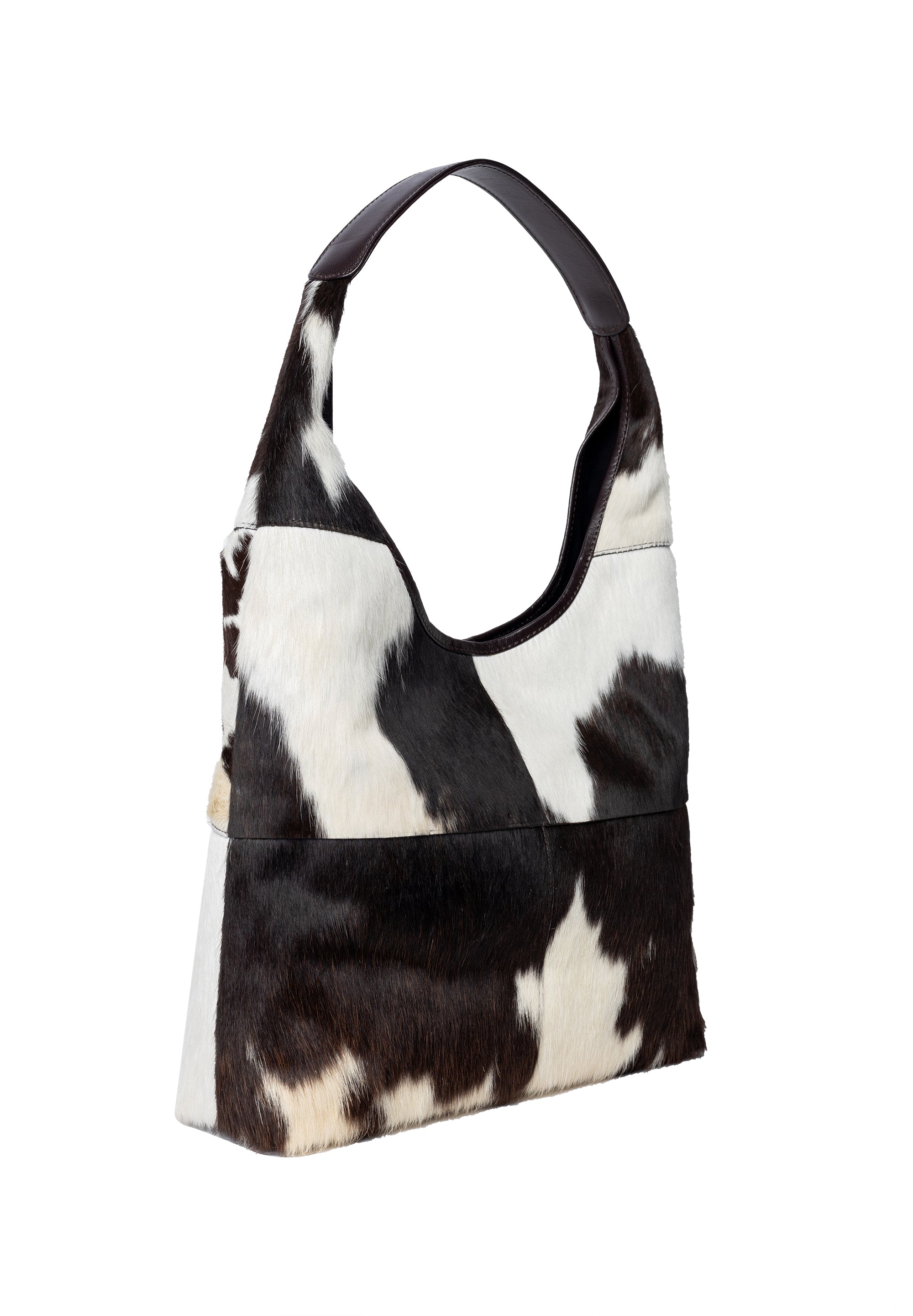 Skulderveske | Brun/hvit | Ku-Skinn | Jia Big