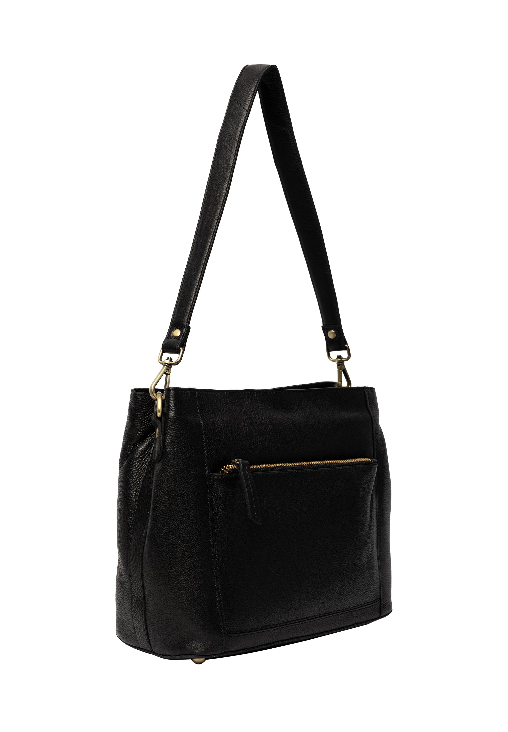Skulderveske | Skinn | Sort | 6526 Myra Small