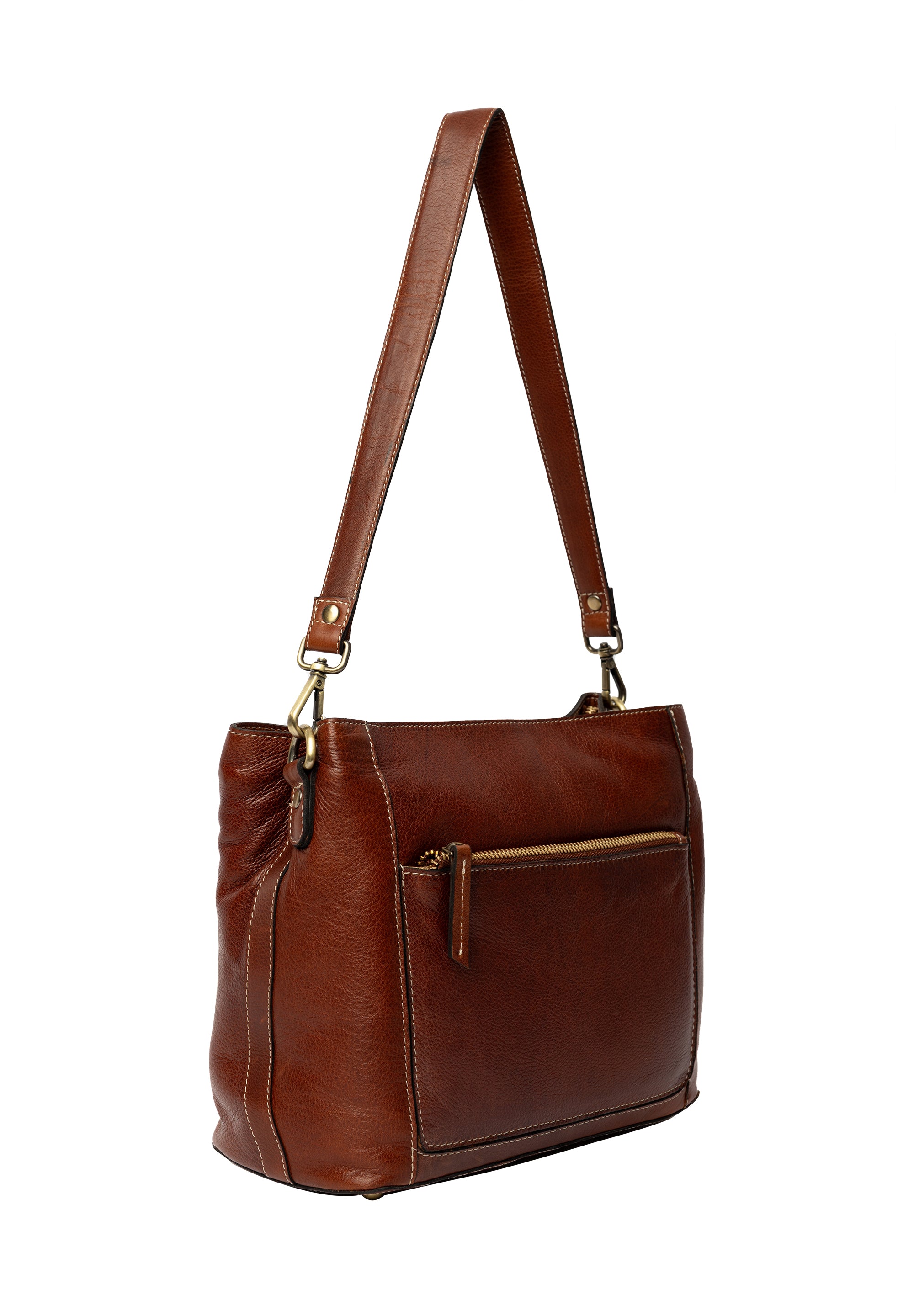 Skulderveske | Skinn | Cognac | 6526 Myra Small