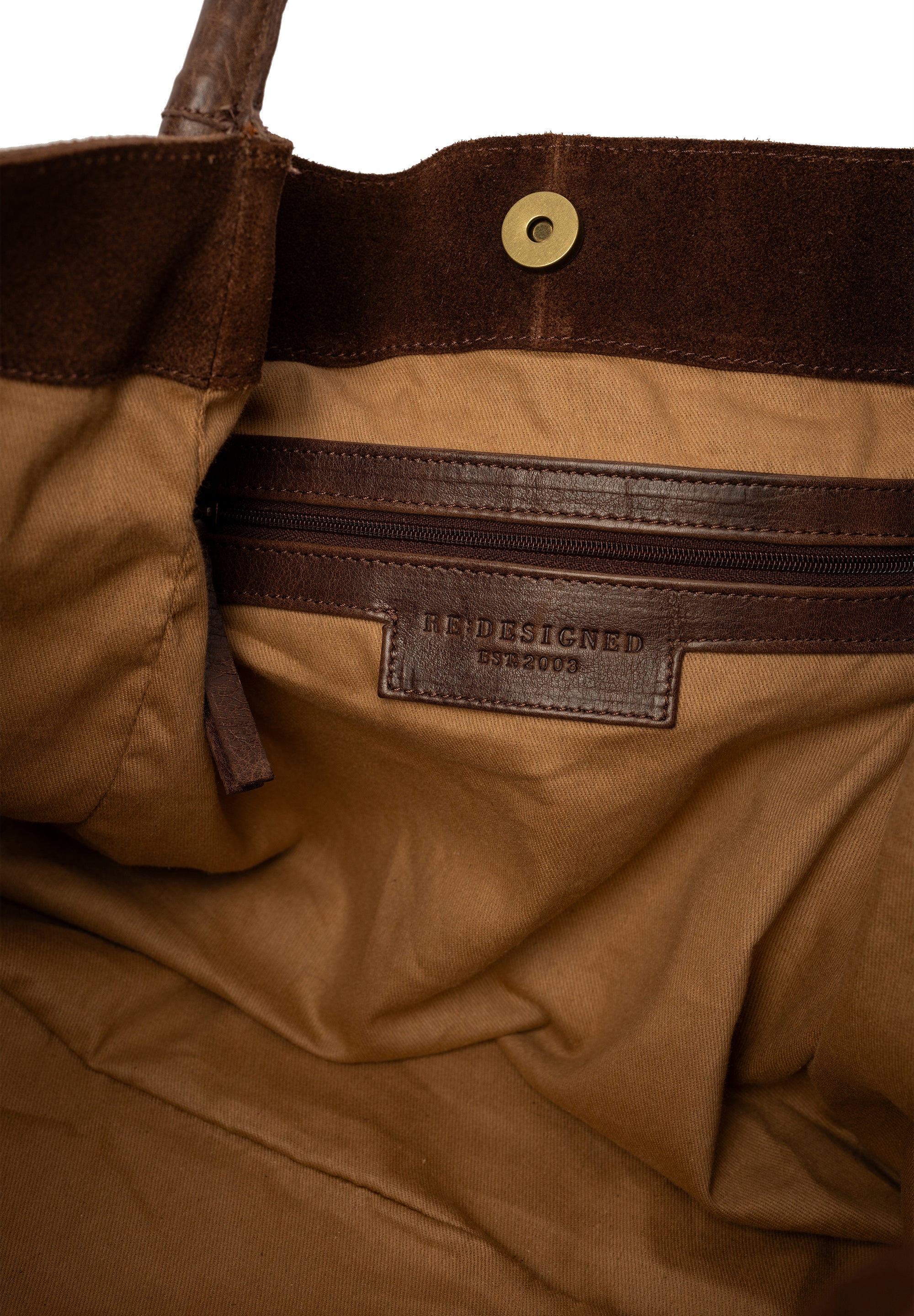 Meno shopperveske i semsket skinn, Woodsmoke