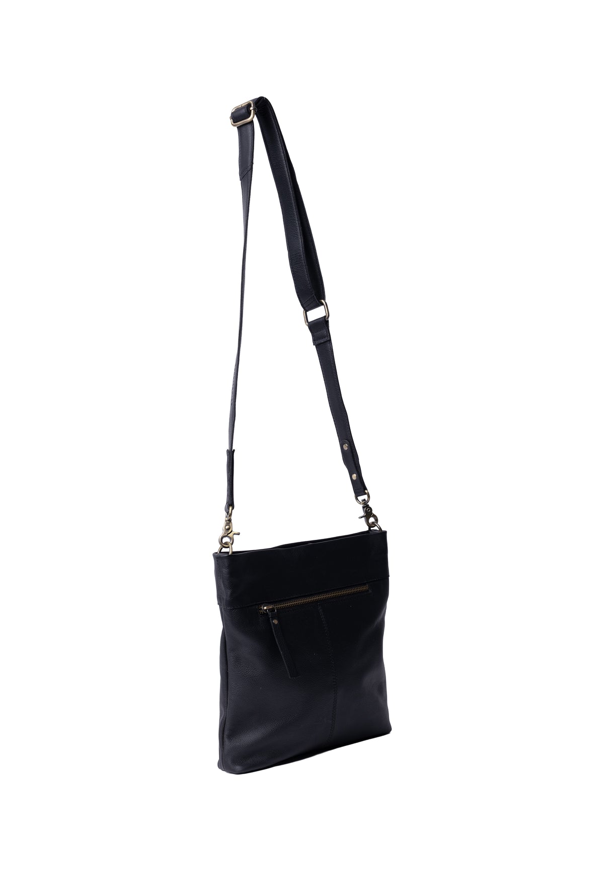 Olea Small Crossbody Veske – Skinn, Sort