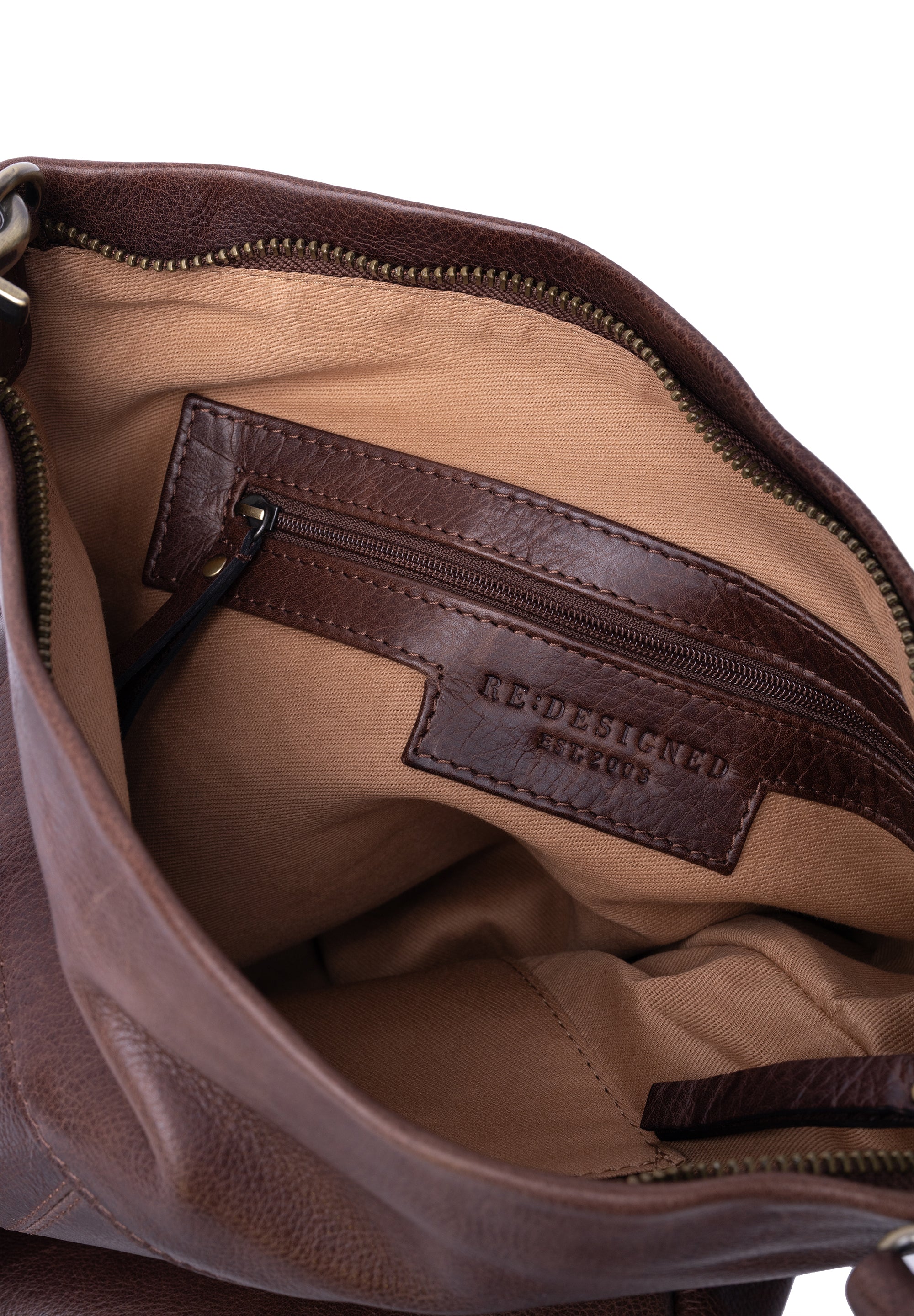 Crossbody veske | Skinn | Justerbar langreim | Woodsmoke | 6644 Olea Big