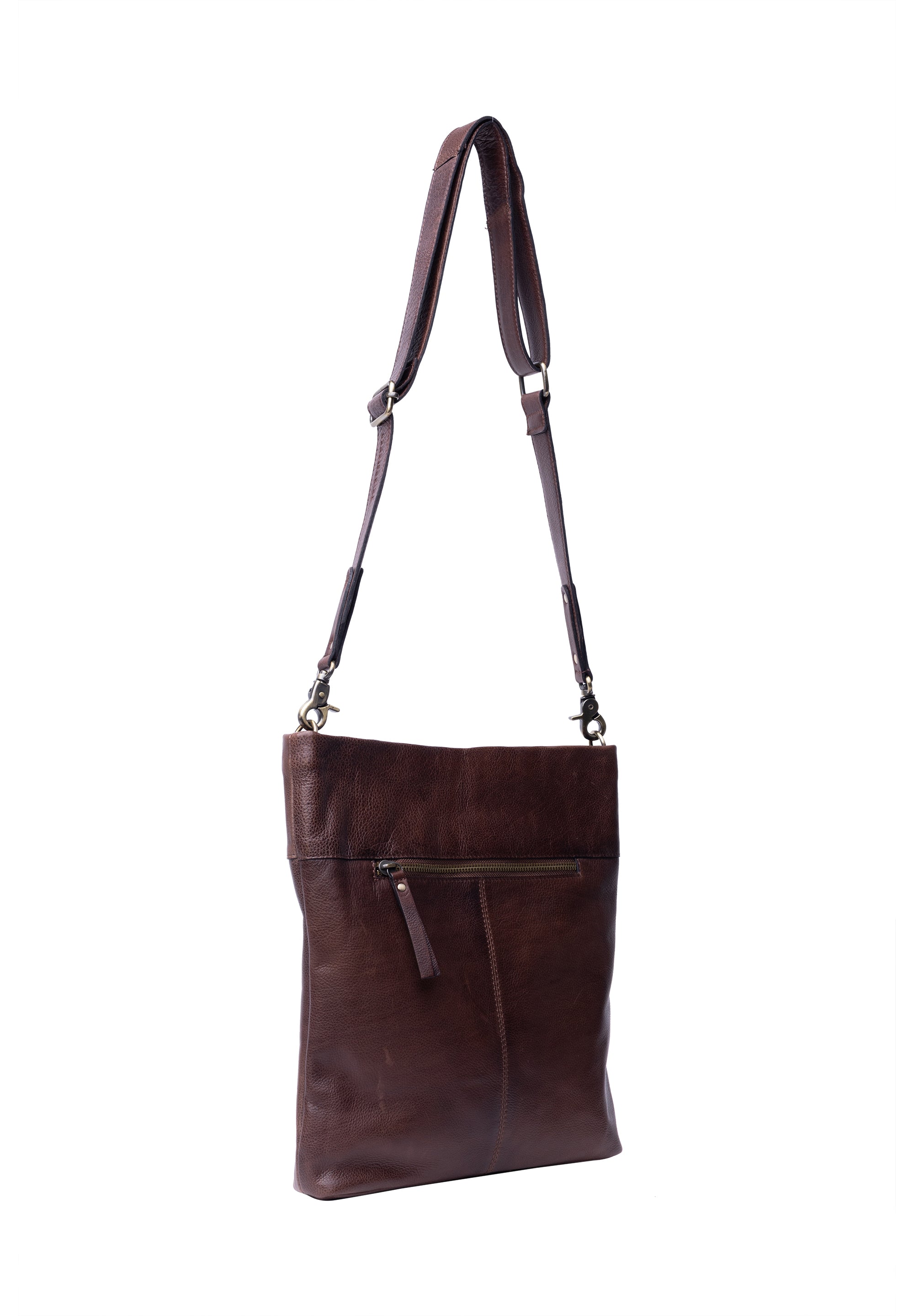 Crossbody veske | Skinn | Justerbar langreim | Woodsmoke | 6644 Olea Big