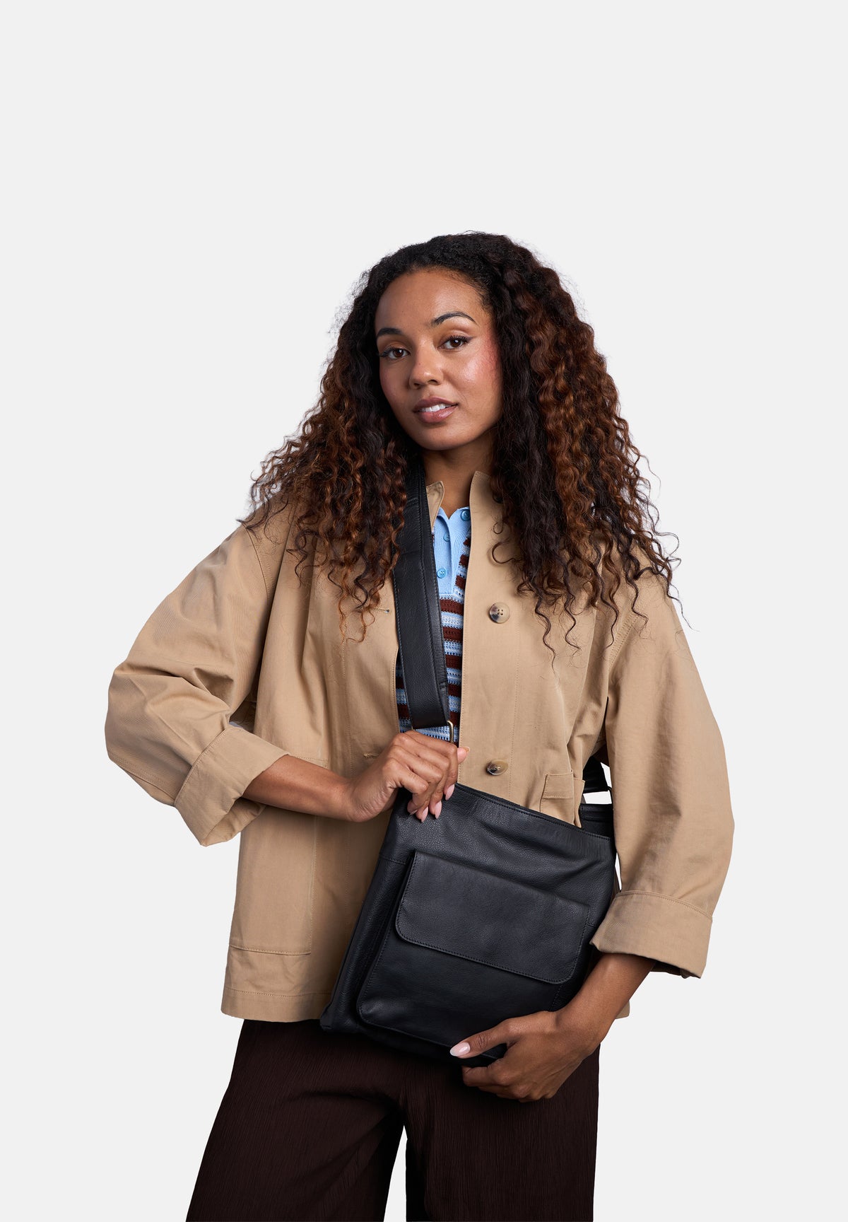 Sara Big Crossover skinnveske, Sort