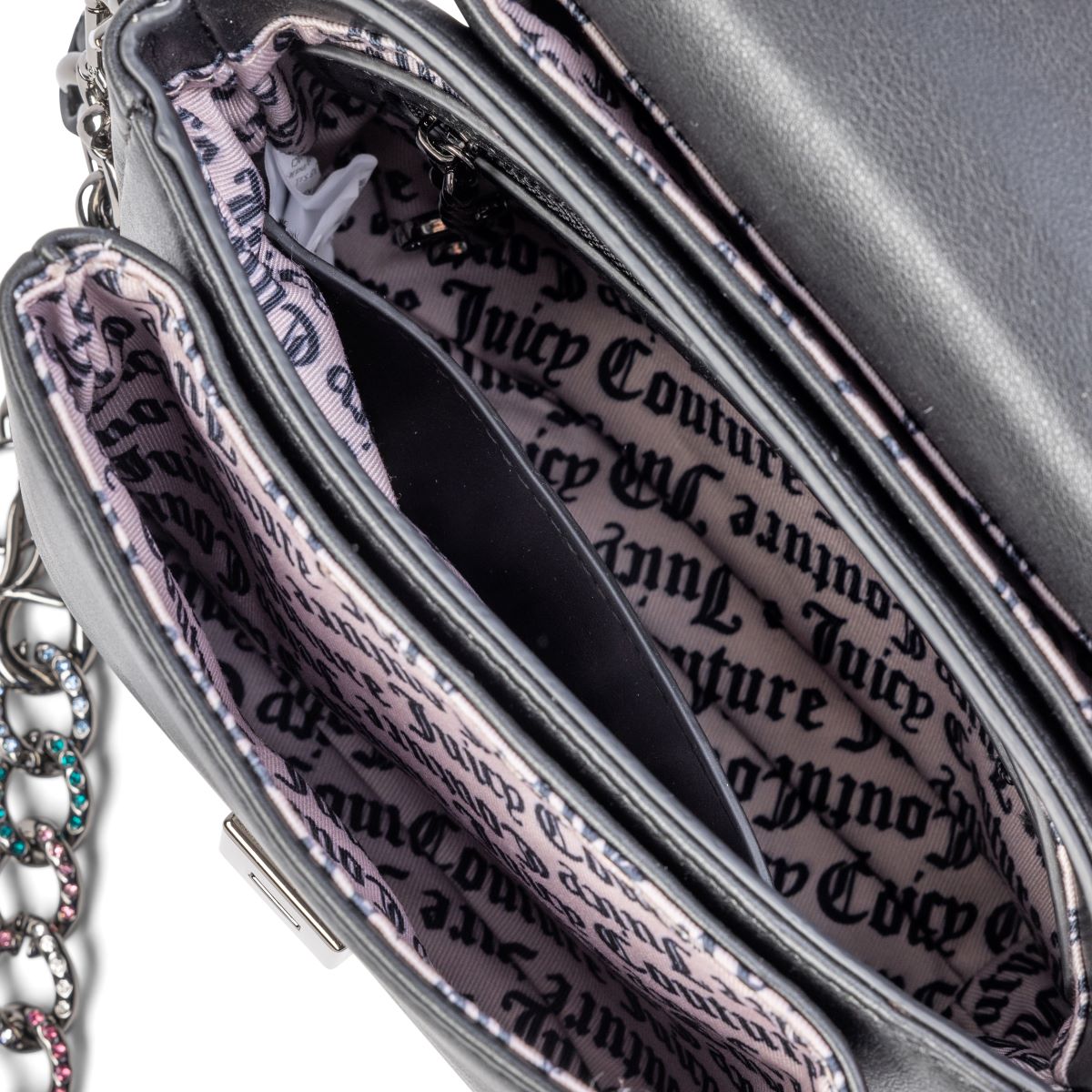 Juicy Couture Alyssa Rhinestones S Flap Black