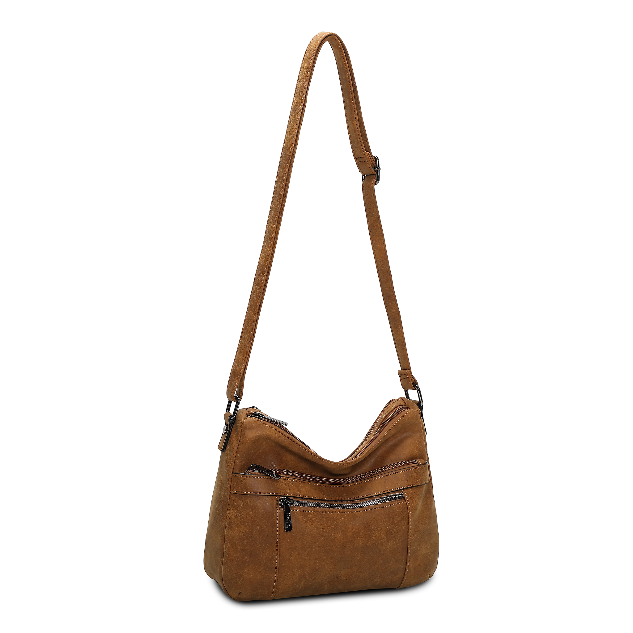 Crossbody/Skulder Veske | Doble hovedrom | Cognac | 5053605