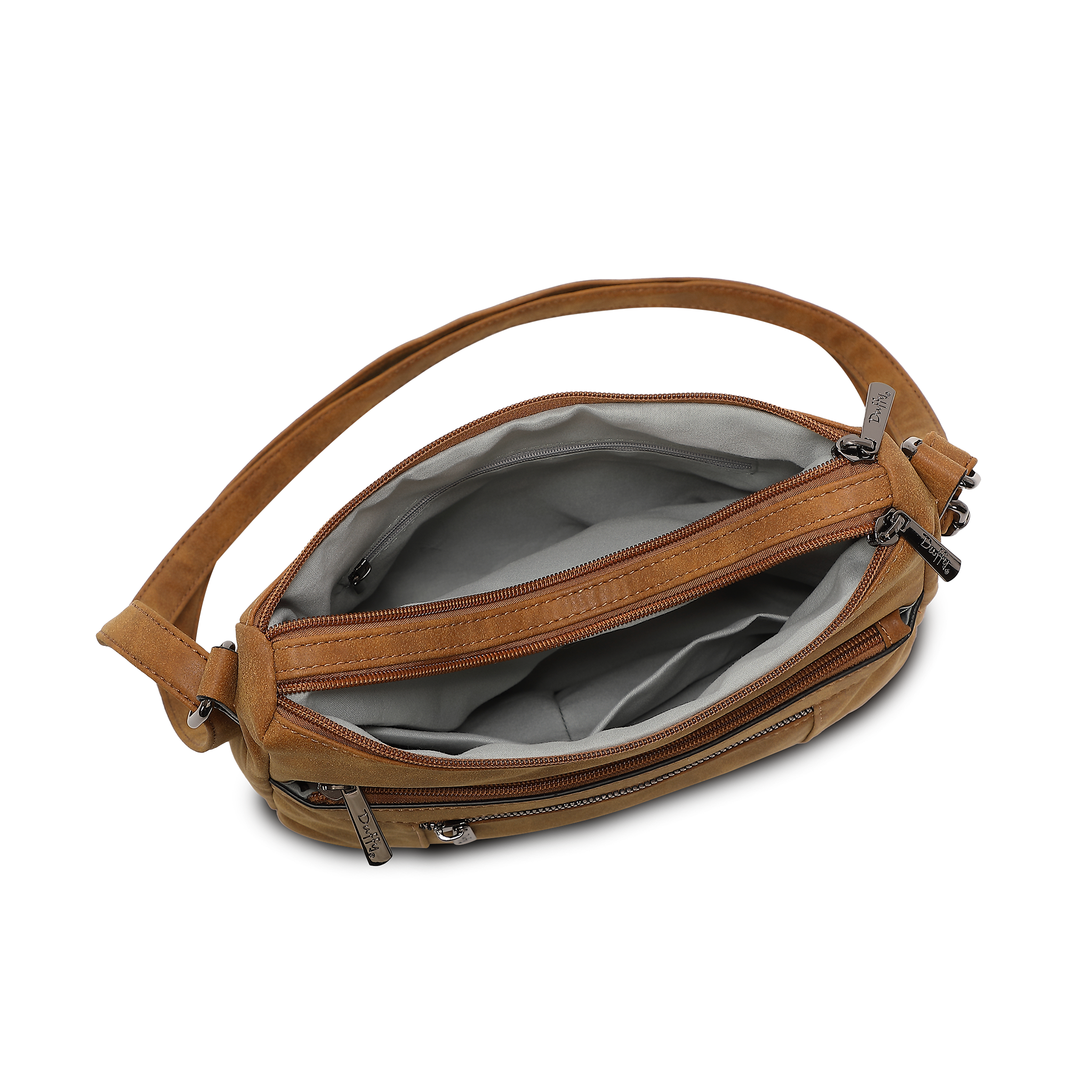 Crossbody/Skulder Veske | Doble hovedrom | Cognac | 5053605