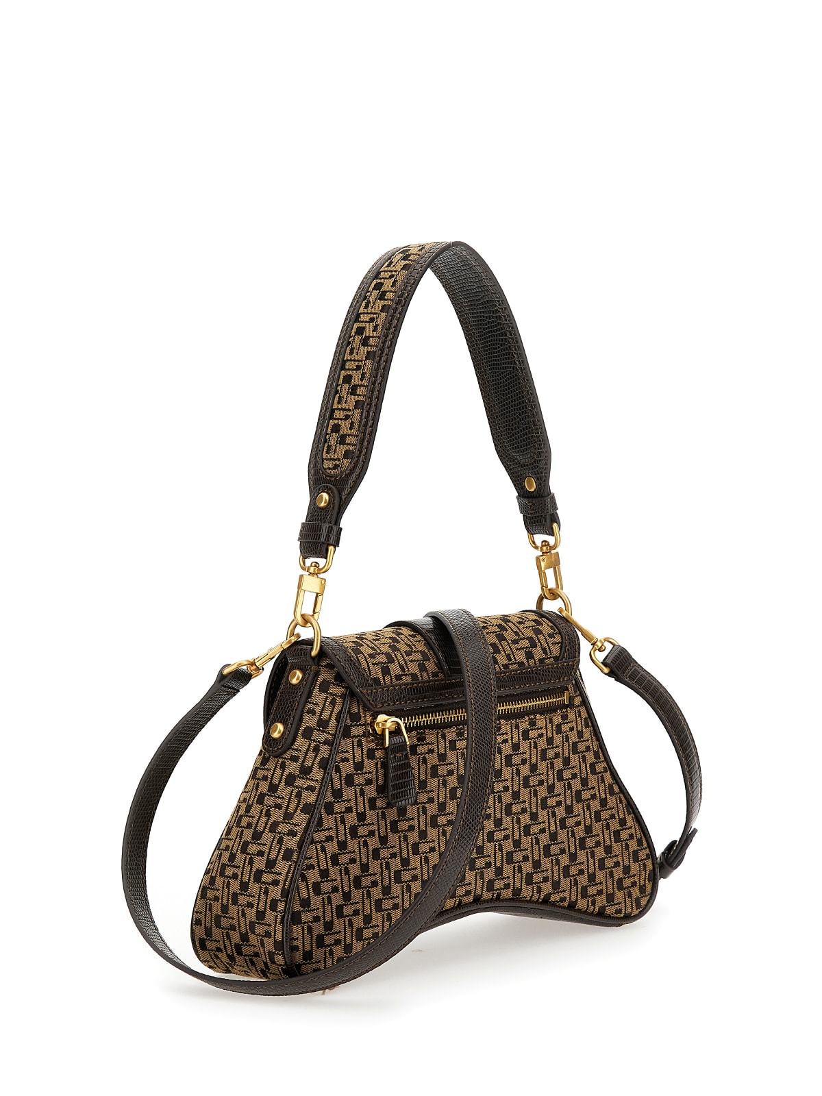 BELLE VINTAGE FLAP SHOULDER BROWN LOGO