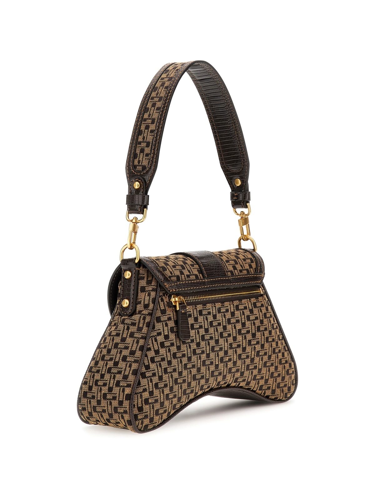BELLE VINTAGE FLAP SHOULDER BROWN LOGO
