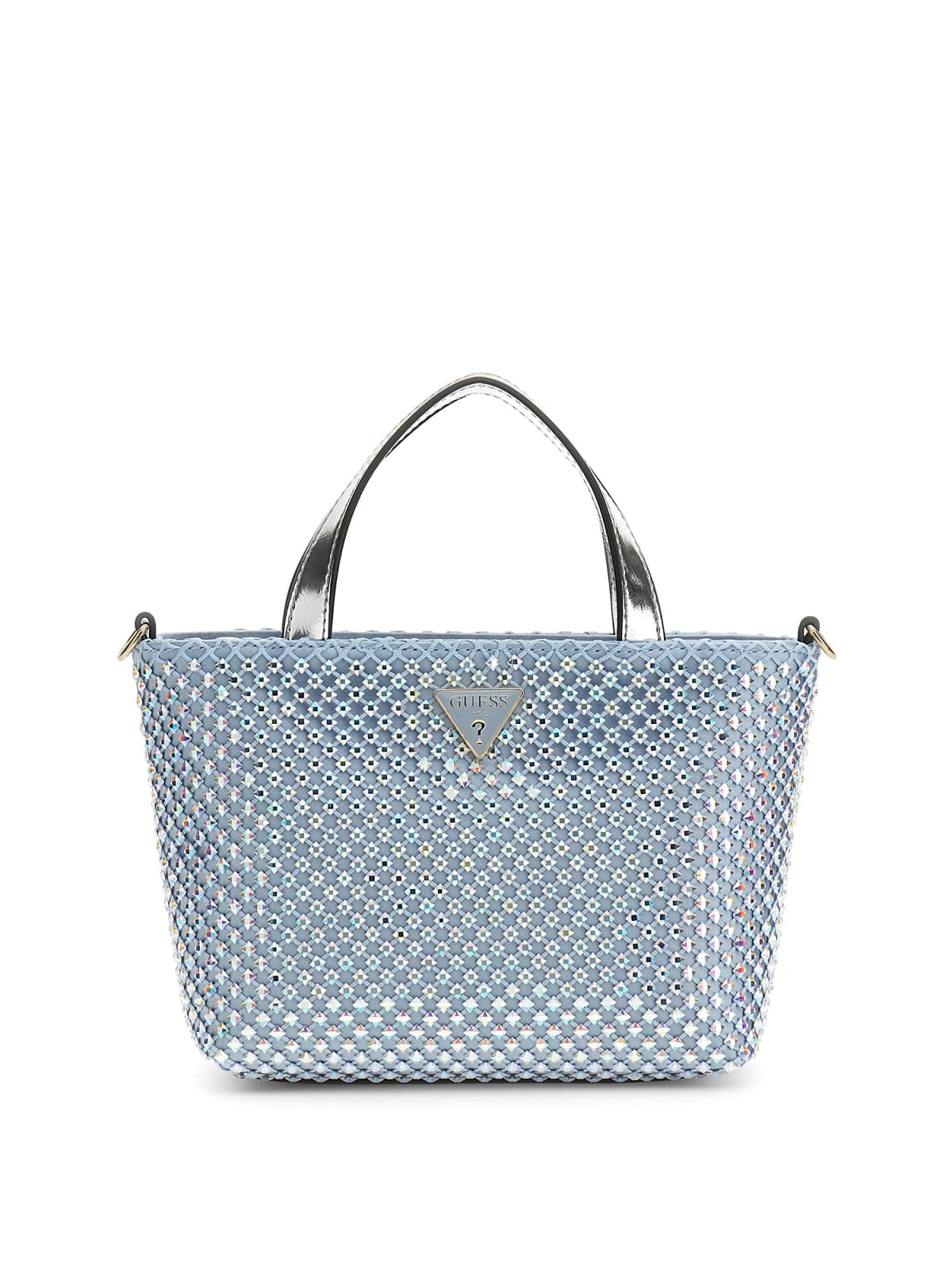 Selskapsveske | Strass | Langreim | Lys blå| TASMIN MINI TOTE