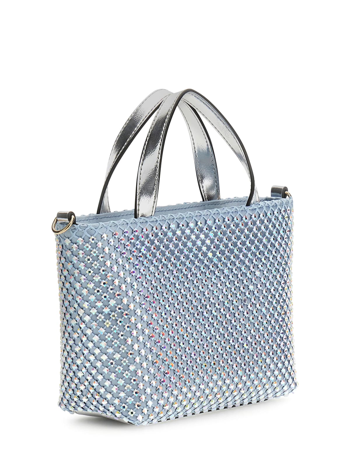 Selskapsveske | Strass | Langreim | Lys blå| TASMIN MINI TOTE