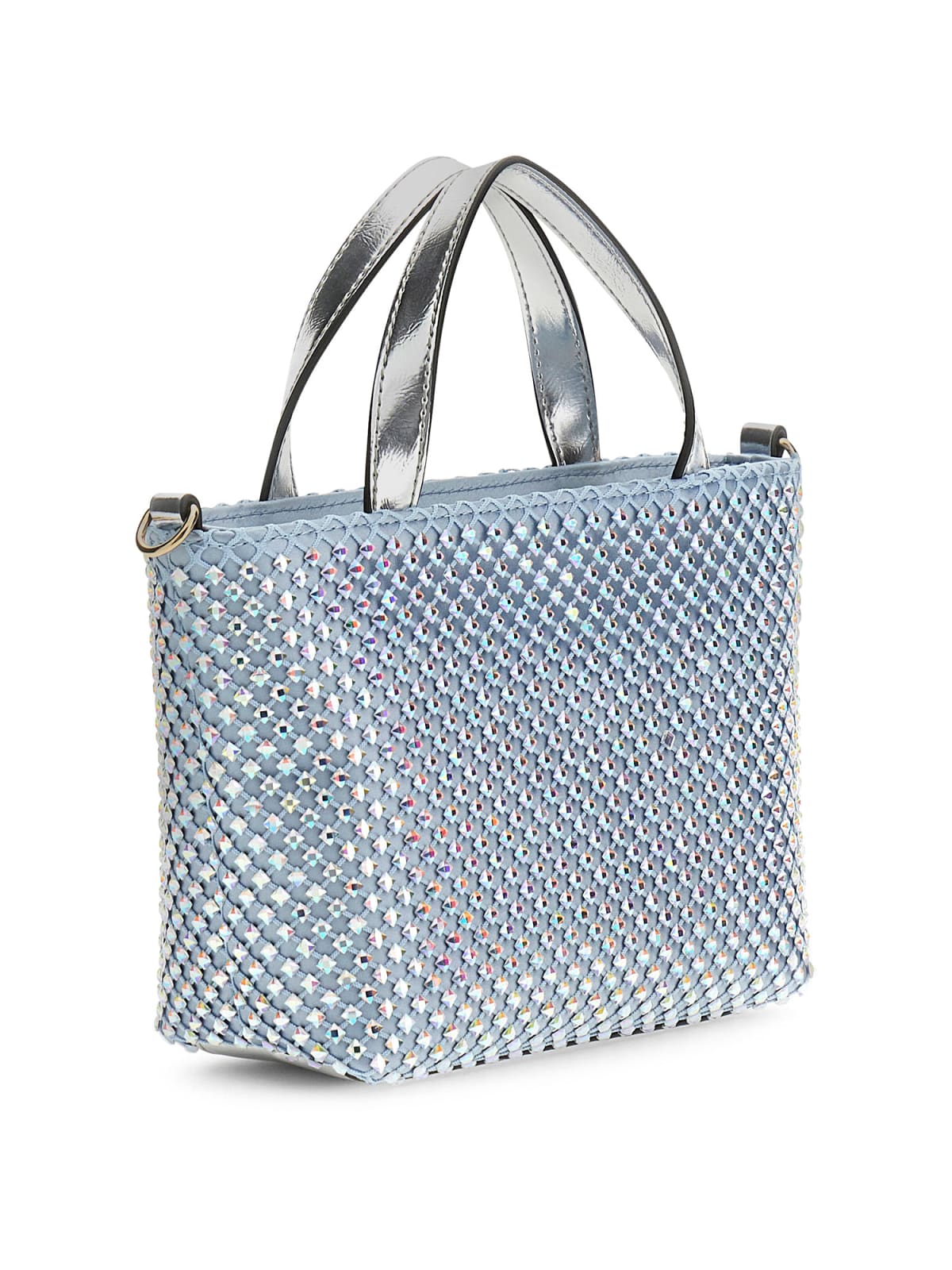 Tasmin Mini Tote Selskapsveske – Lys blå, Strass, Langreim