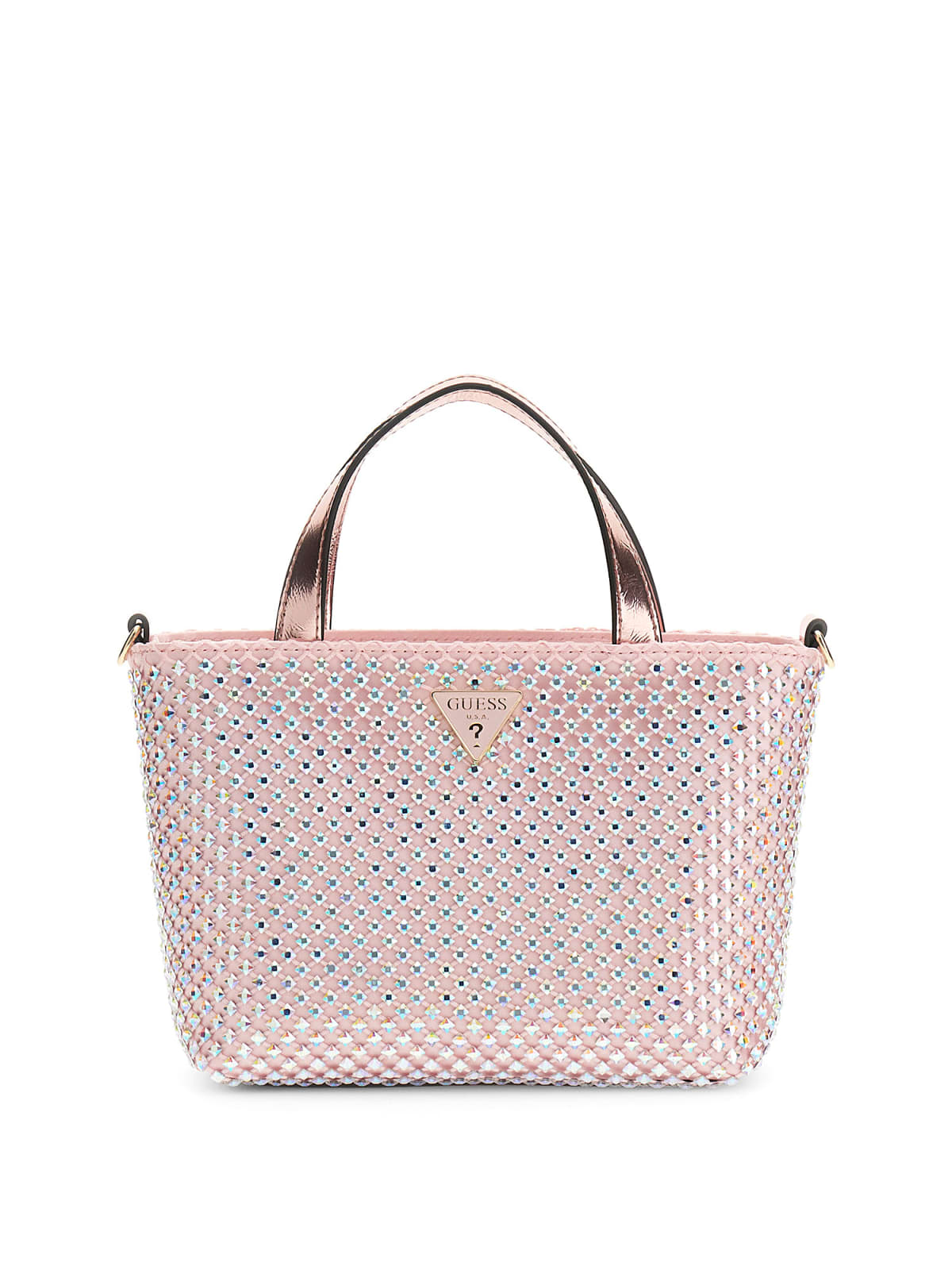 Selskapsveske | Strass | Langreim | Rosa | TASMIN MINI TOTE