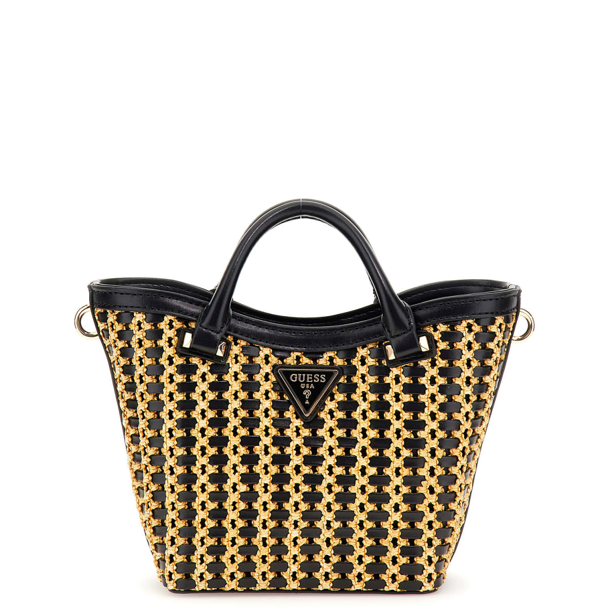 Håndveske | Natural/sort | Justerbar Langreim | ATALIA MINI TOTE