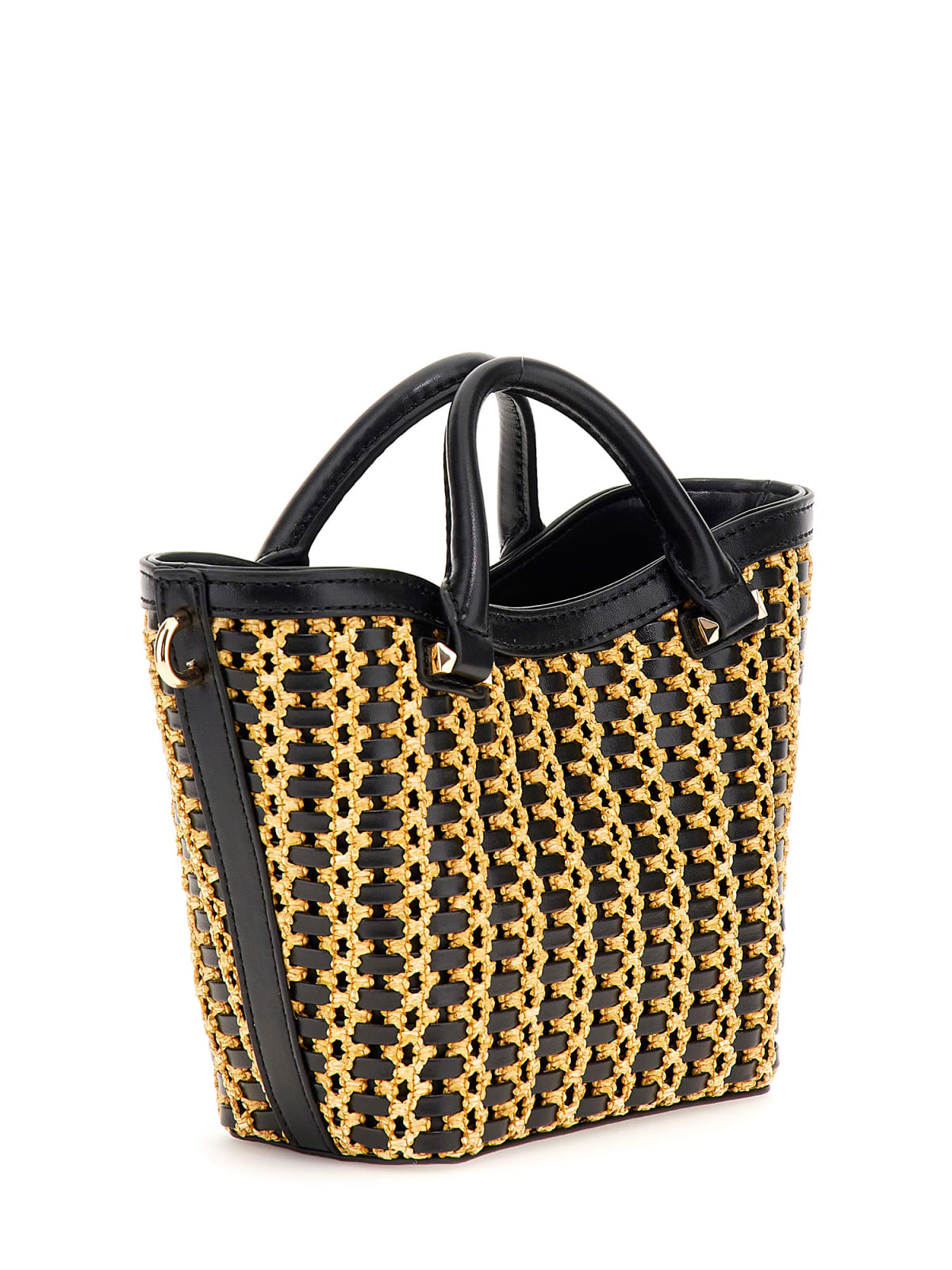 Håndveske | Natural/sort | Justerbar Langreim | ATALIA MINI TOTE