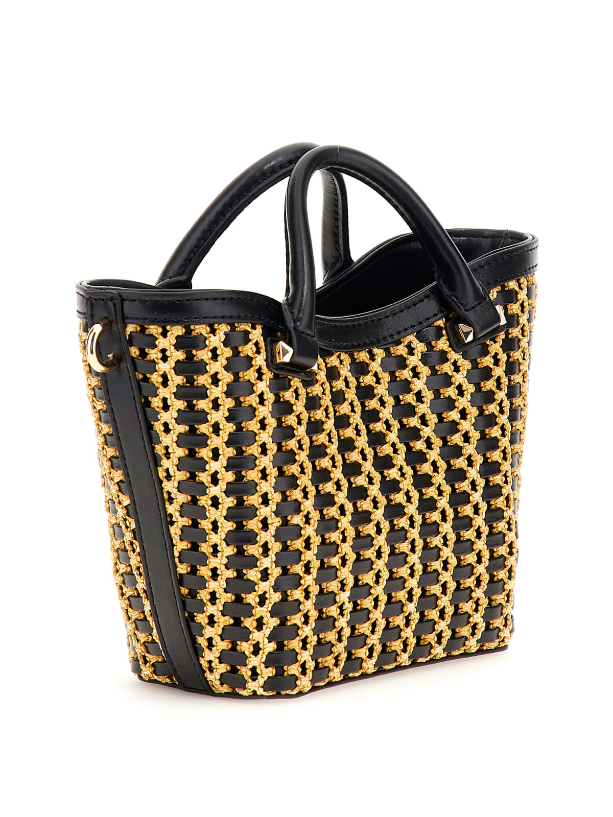 Håndveske | Natural/sort | Justerbar Langreim | ATALIA MINI TOTE