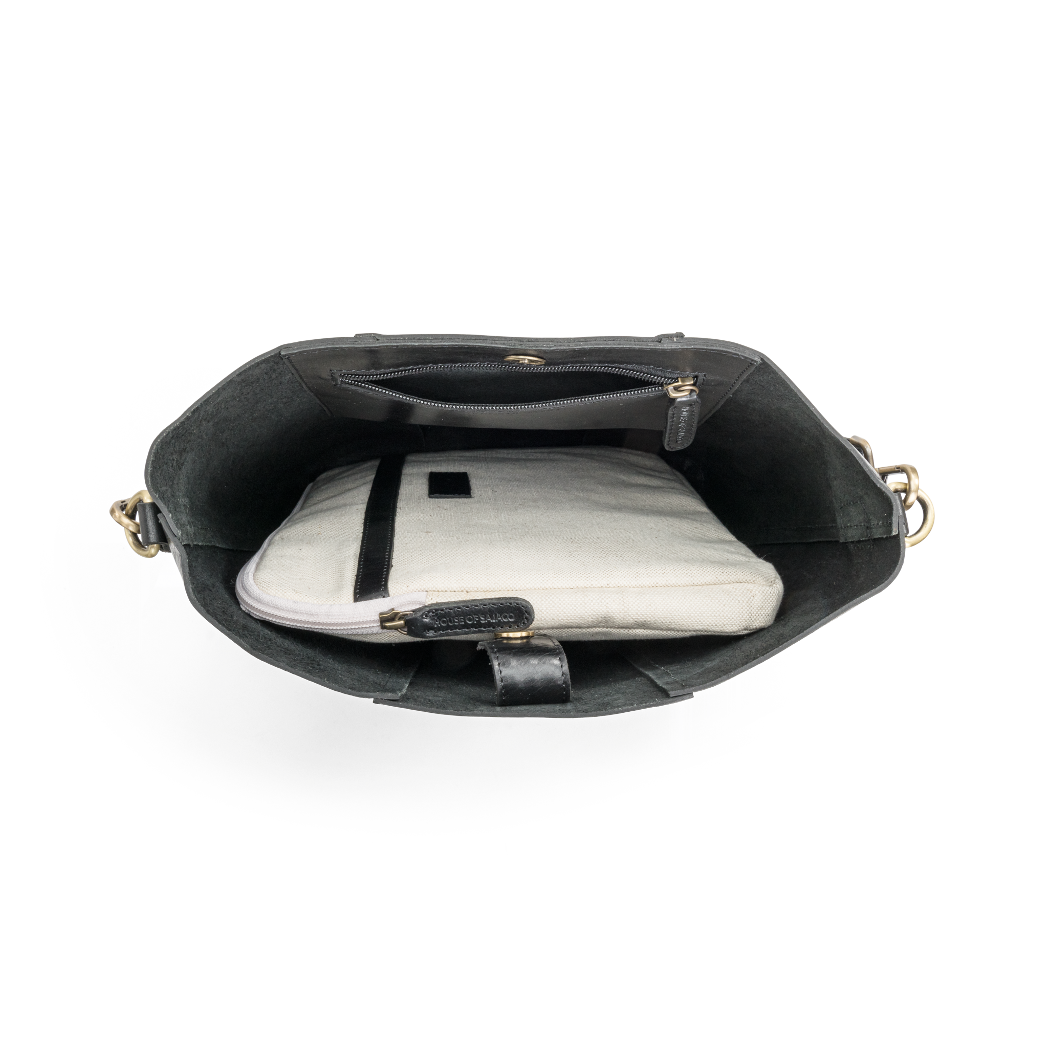 Bucket Veske | Sort | Skinn | Romslig | 16" | 3070097