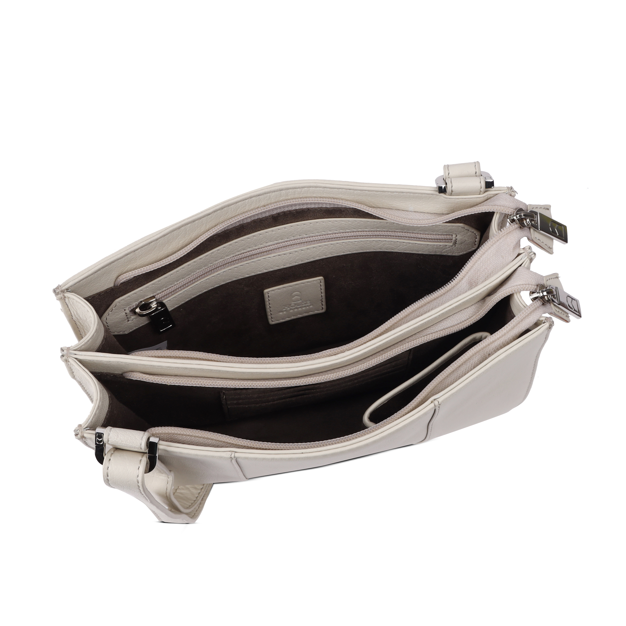 Skulderveske | Skinn | Flere inndelinger| Beige | 3020009