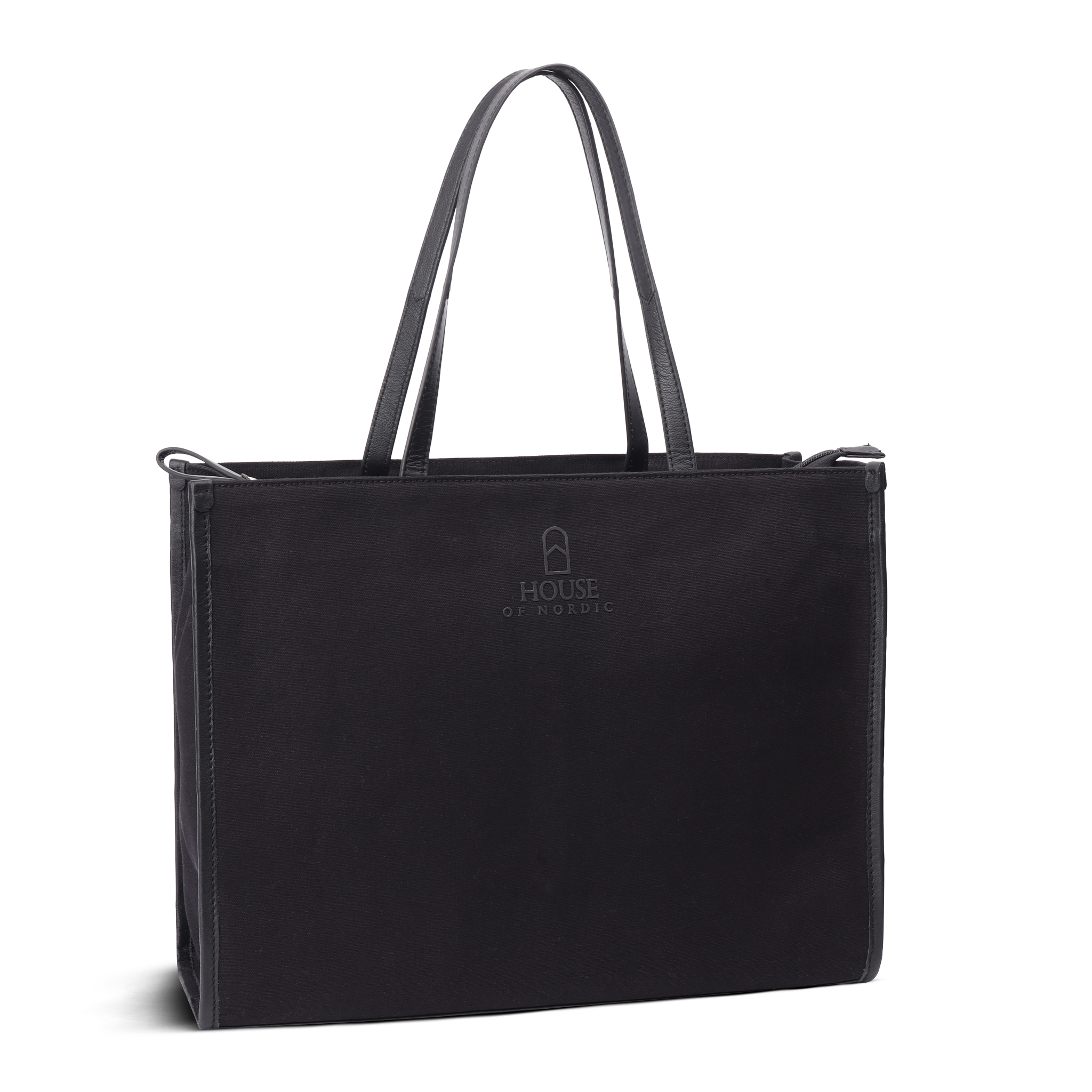 Tote Veske | Kanvas og Skinn | Sort | 3040118
