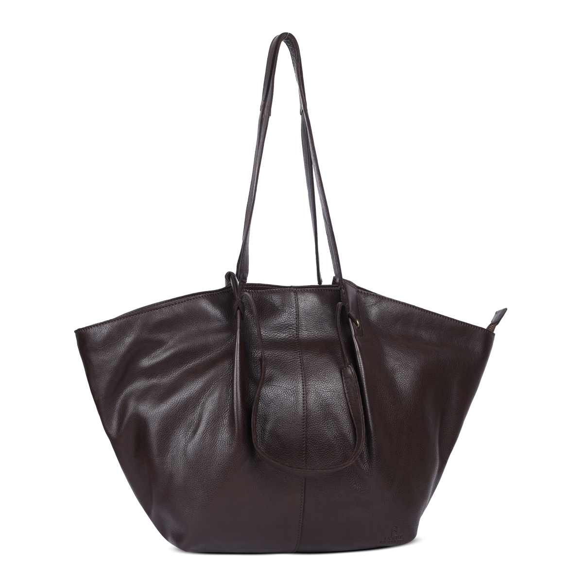Chic Boho toteveske i skinn, Mørk Brun