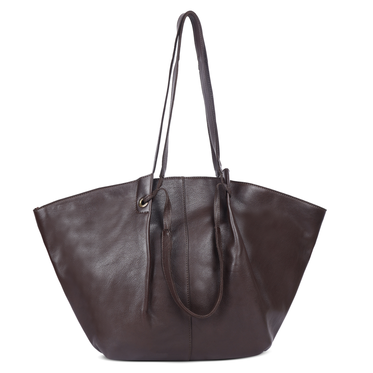 Chic Boho toteveske i skinn, Mørk Brun