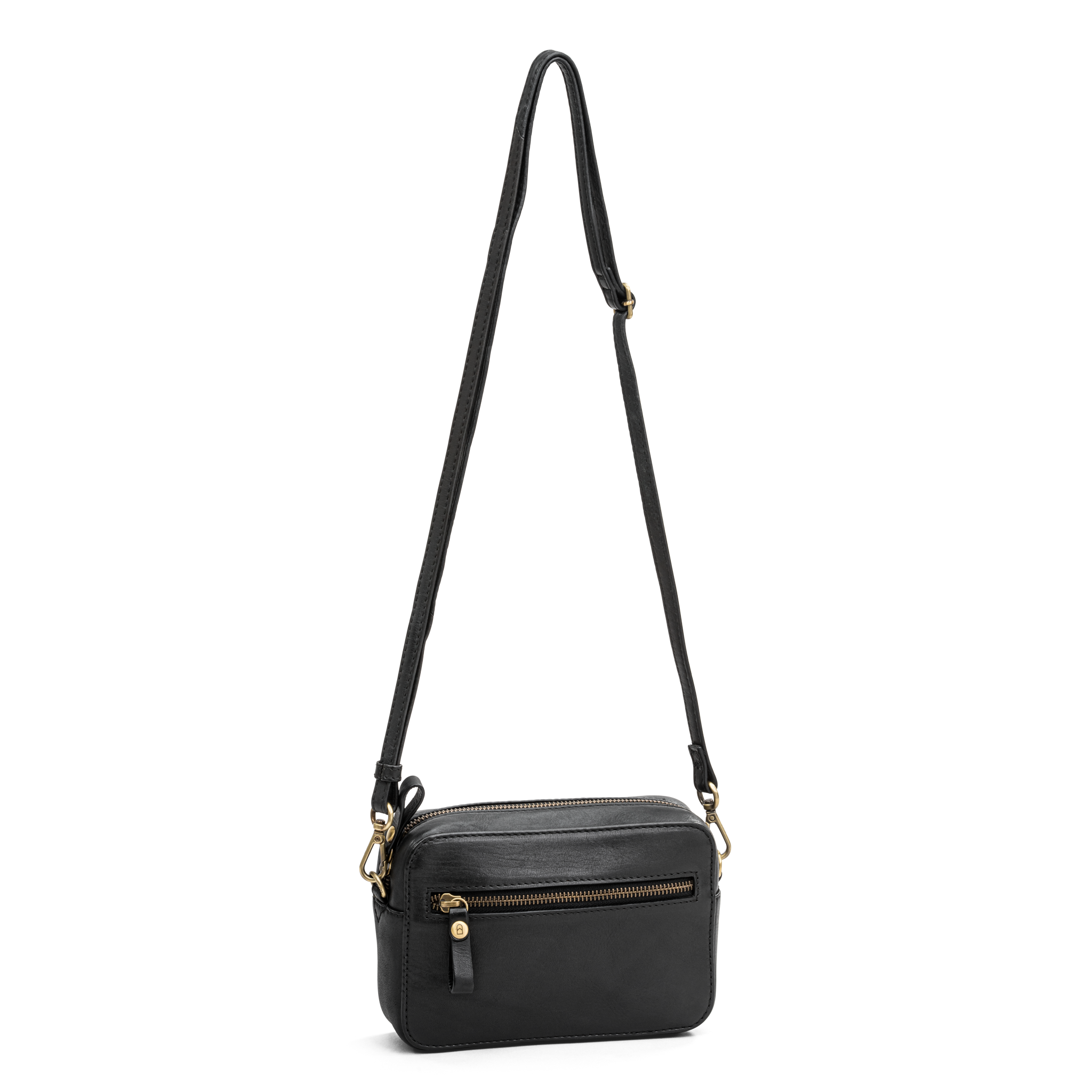Crossbody Veske | Skinn | Kompakt | Sort | 3052034
