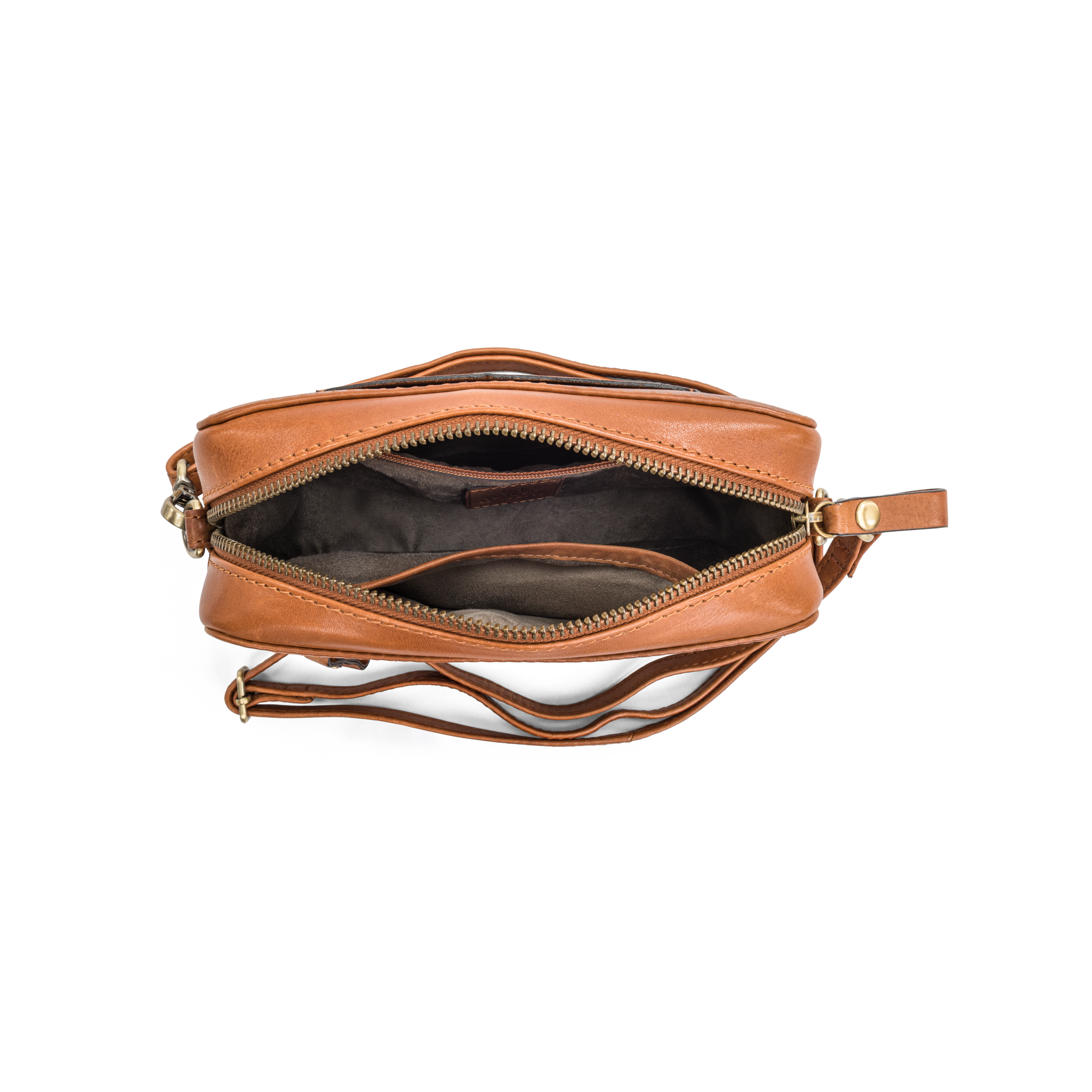 Crossbody Veske | Skinn | Kompakt | Tan | 3052034