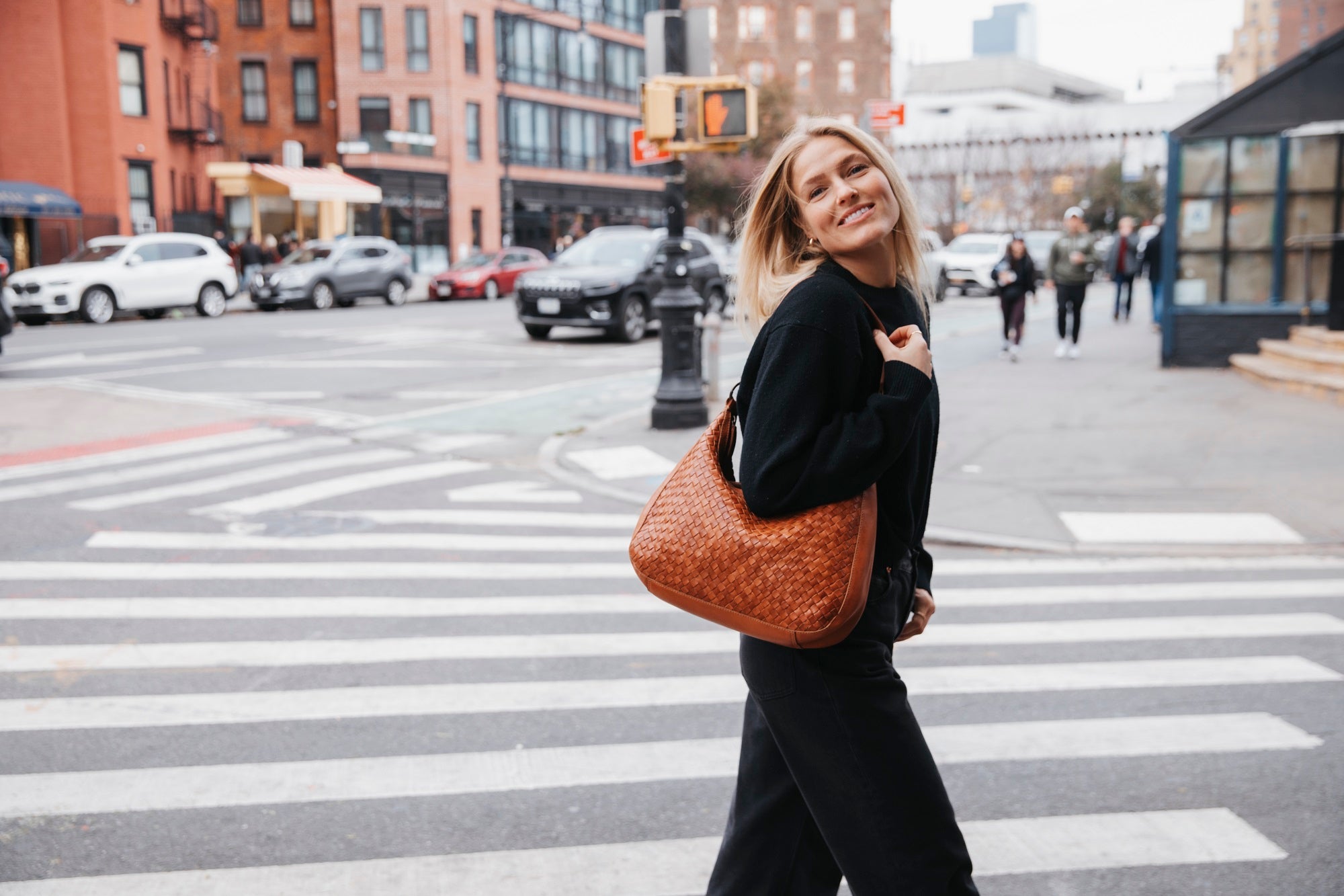 Skinnveske | Cognac | Flettetskinn | 3040044