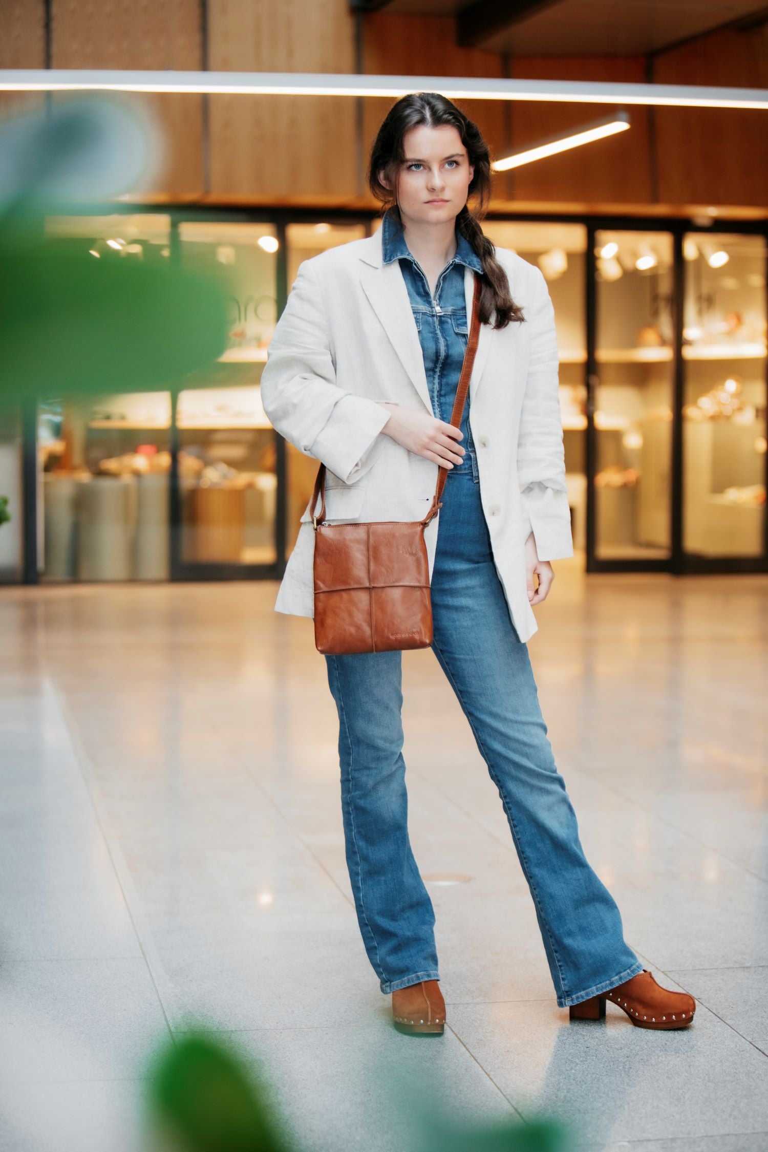Skinnveske | Cognac | Crossbody | 3070099