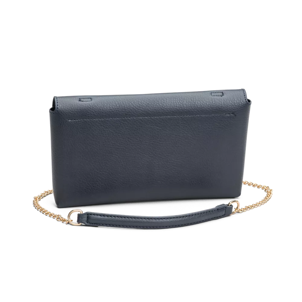 Selskapsveske | Liten | Avtagbar Metallkjede | Klaff Åpning | Blå | Clutch Kragerö