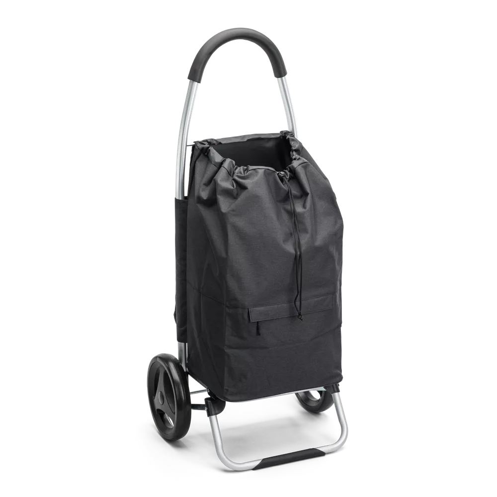 Handletralle | Sort | Store Hjul | Aluminium | Shopping trolley