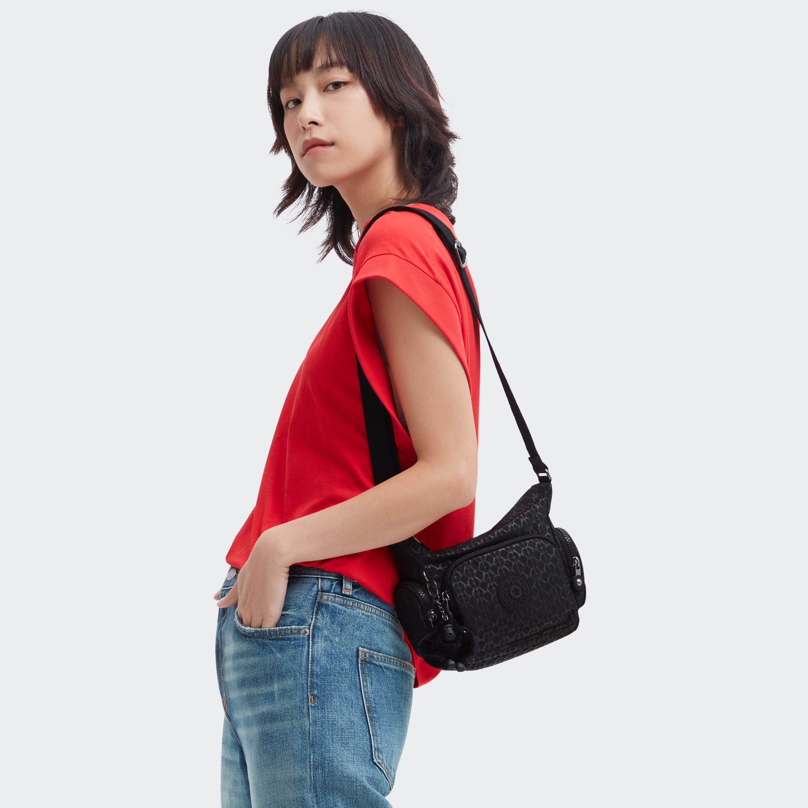 Skulderveske | Sort/print | Mange Lommer | GABBIE MINI