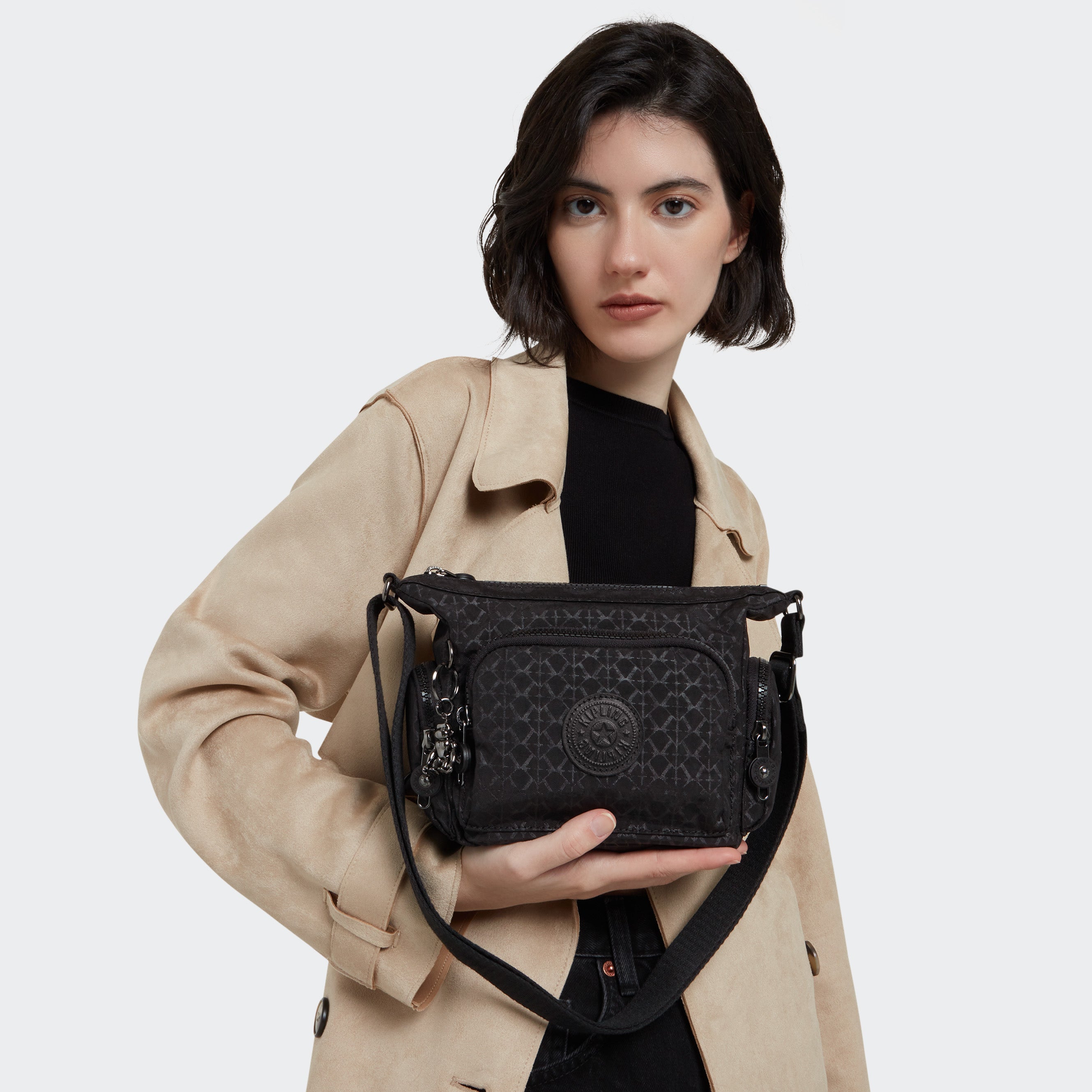 Skulderveske | Sort/print | Mange Lommer | GABBIE MINI