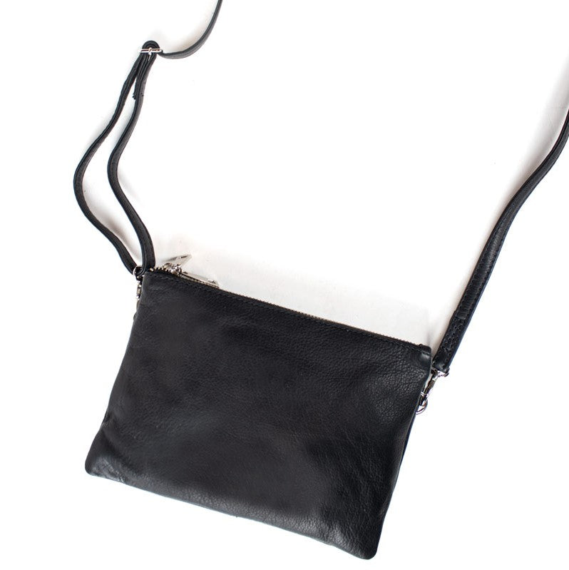 Oslo Soft, liten skinnveske fra Re:Designed By Dixie i fargen sort, vist fra fronten