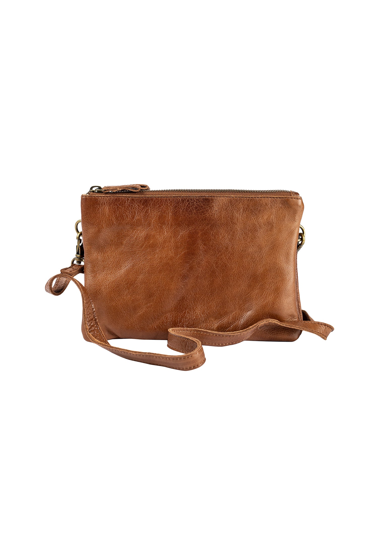 Oslo Urban Walnut liten skinnveske langreim