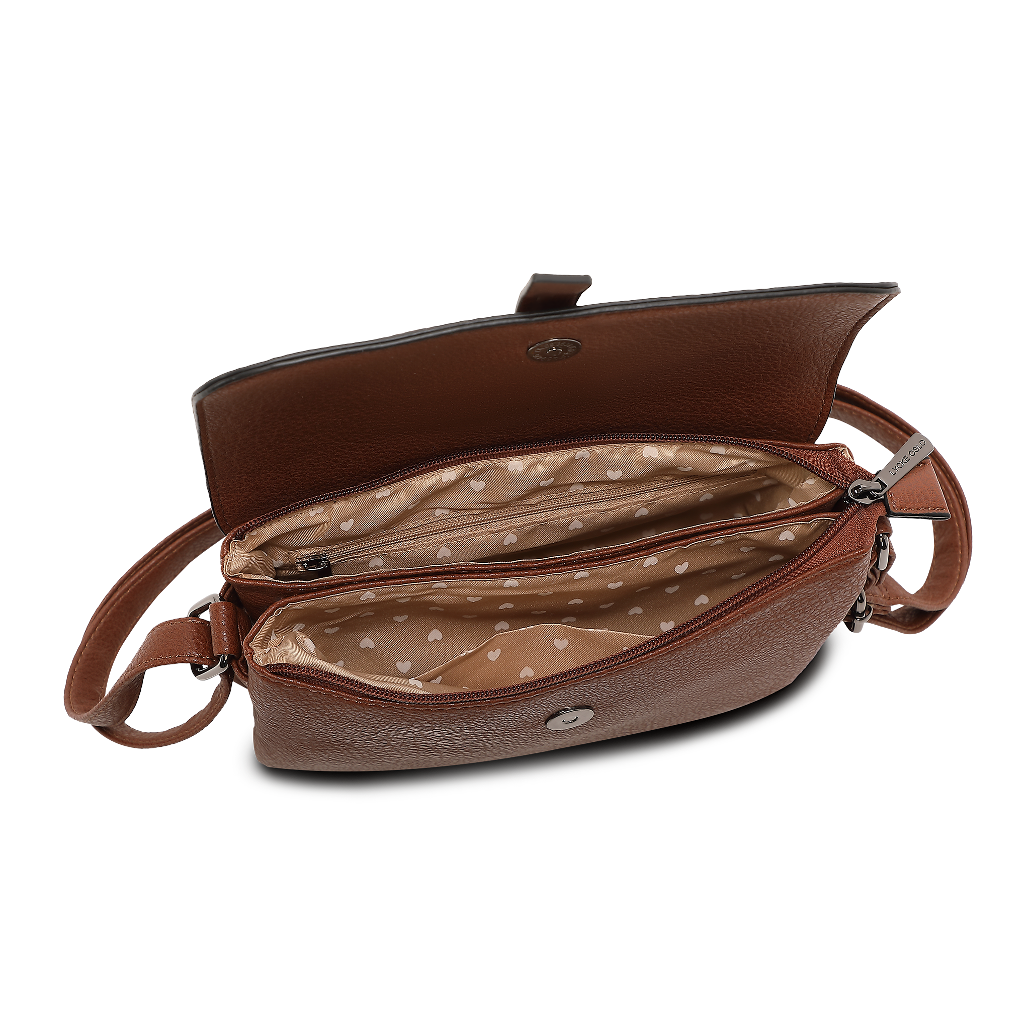 Crossbody Veske | To hovedrom | Brun | 8053214 Doris